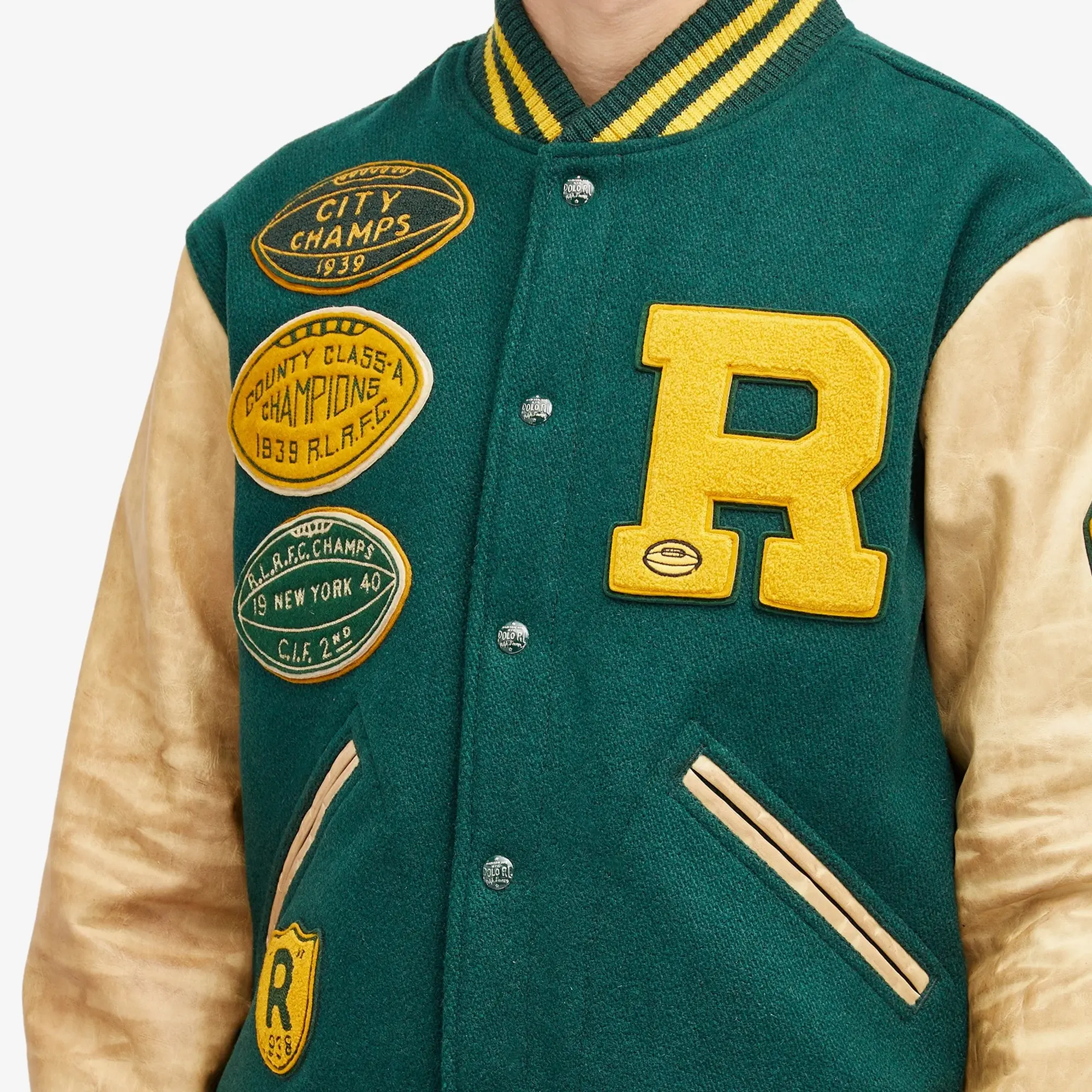 Polo Ralph Lauren Men's Lined Varsity Jacket Moss Agate