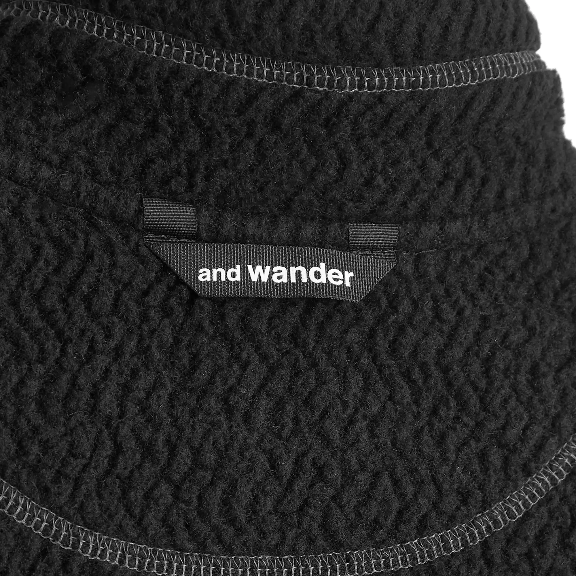 and wander Re Wool Jacquard Fleece Jacket Black