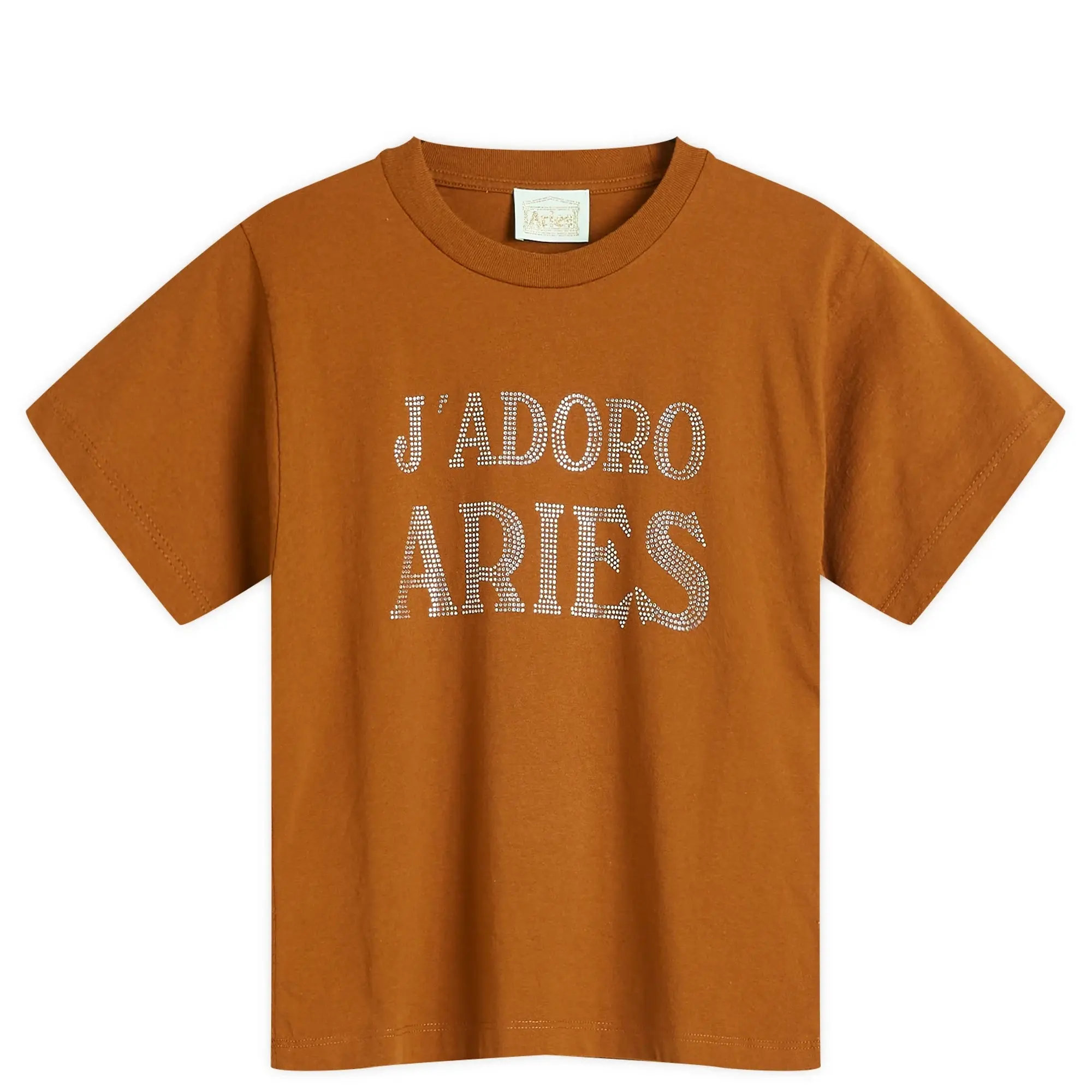 Aries Women's Baby Fit J'Adoro Diamante T-Shirt Brown