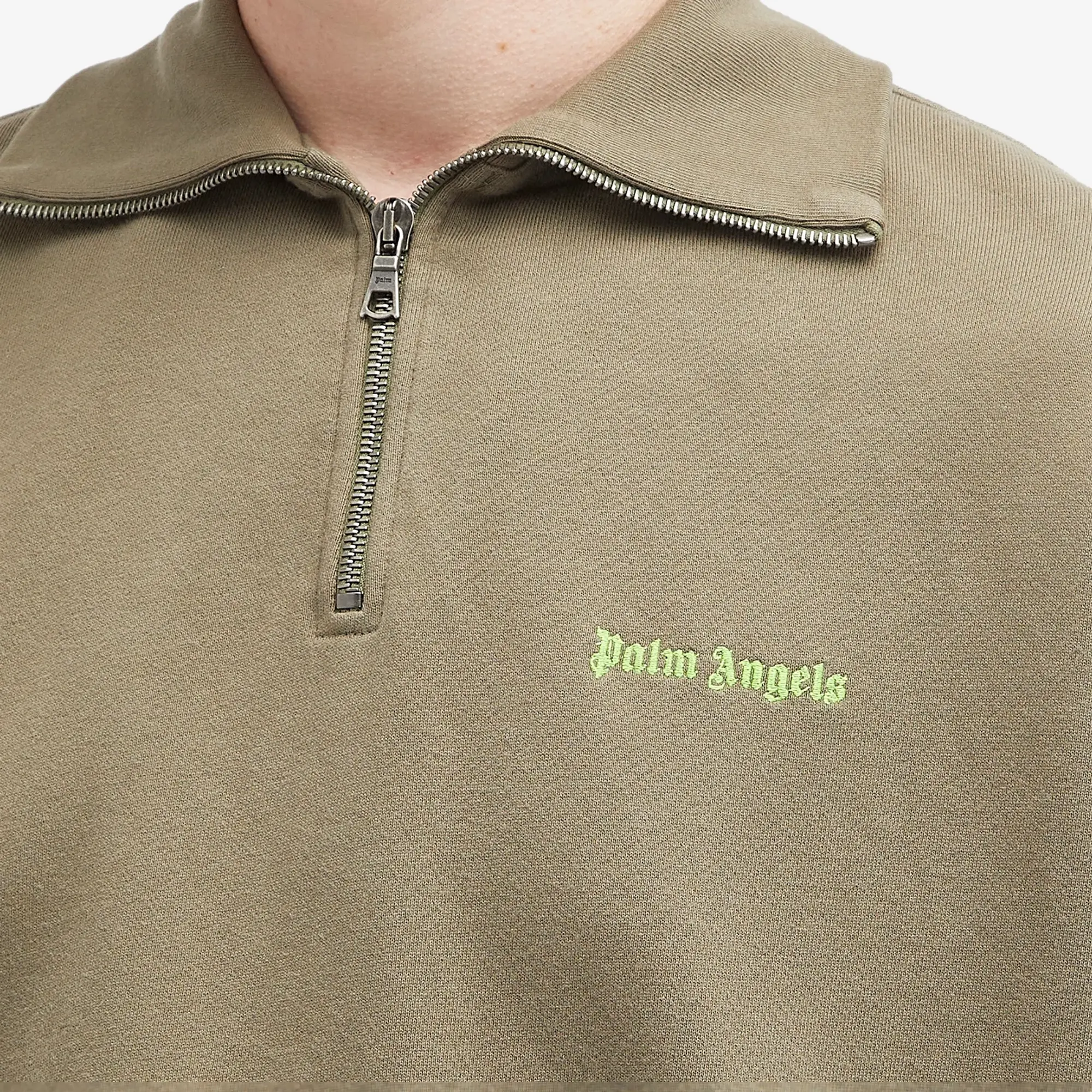 Palm Angels Men's Logo Zip Sweatshirt Neutral