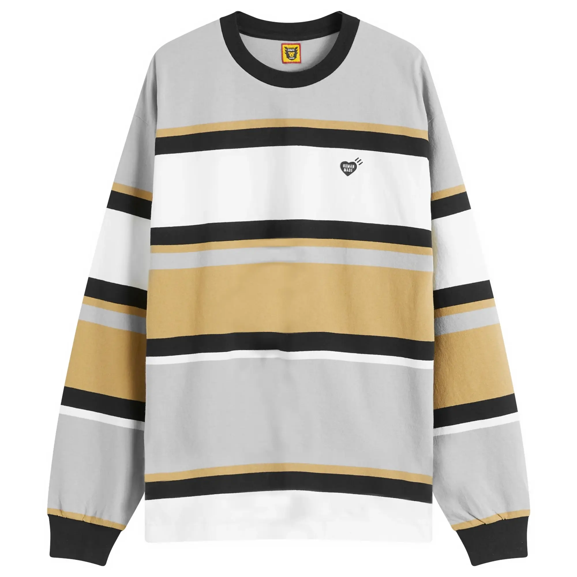 Human Made Men's border l/s t-shirt Brown
