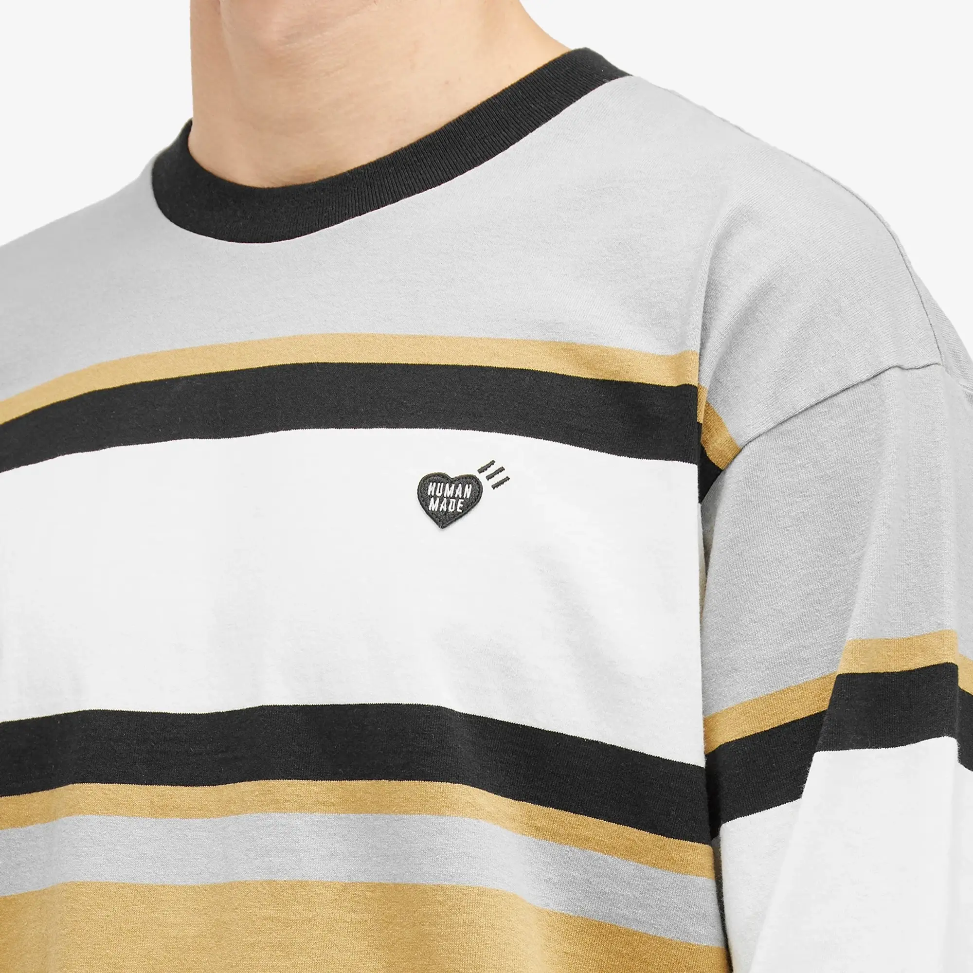 Human Made Men's border l/s t-shirt Brown