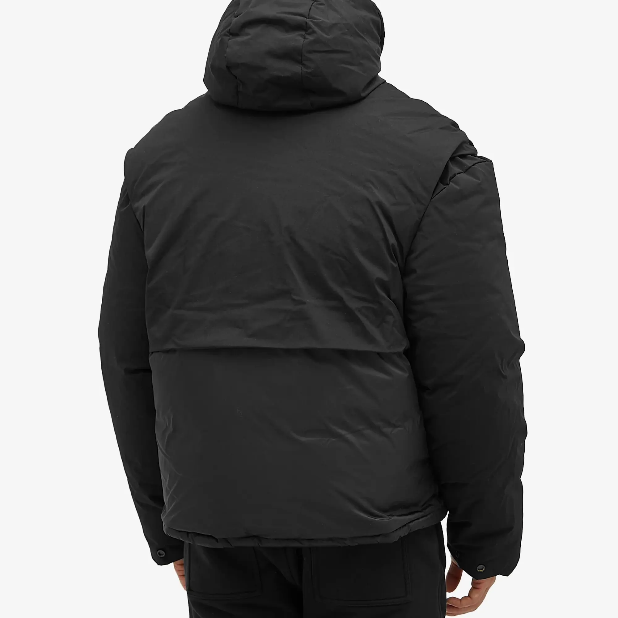 Represent Men's Layered Hooded Puffer Jet Black