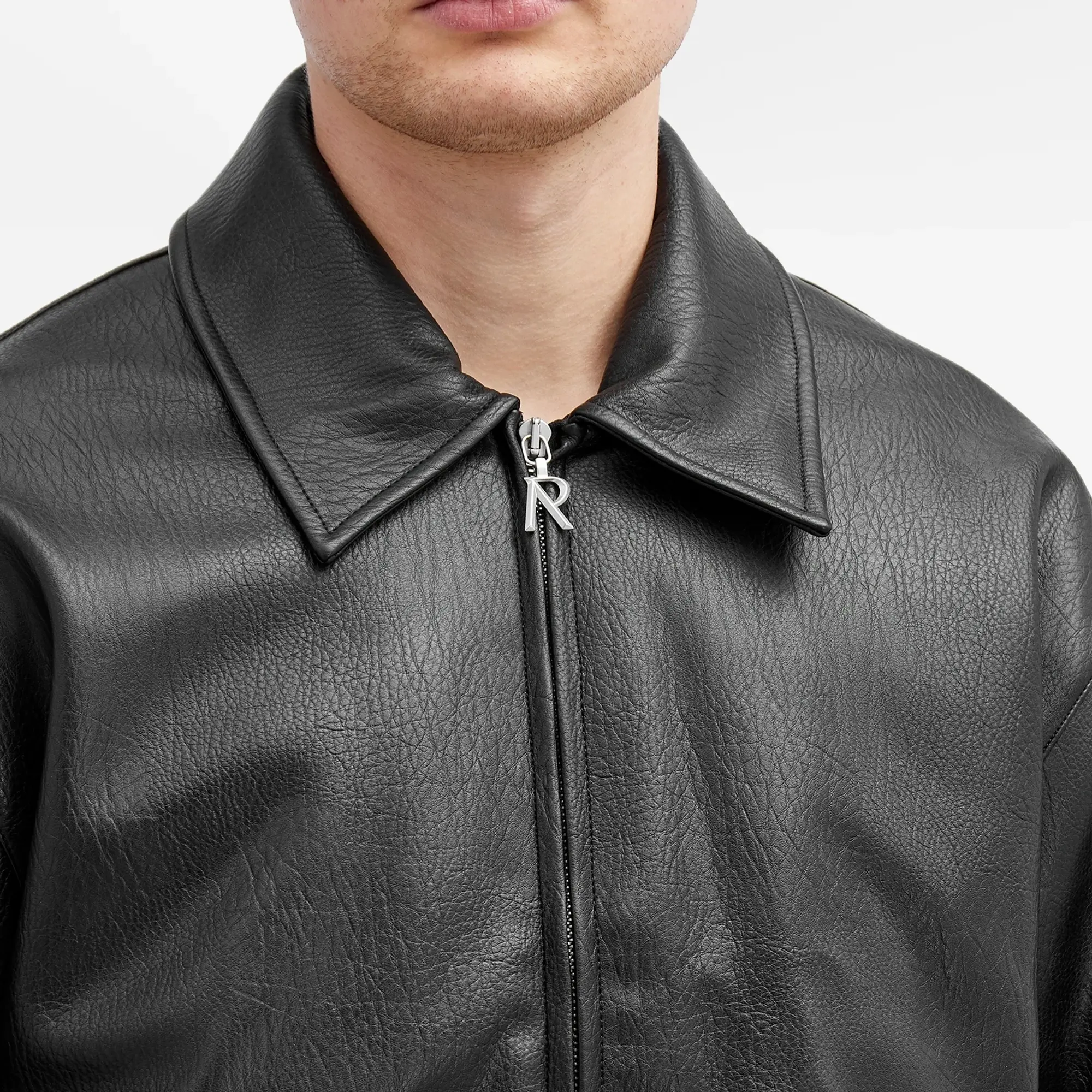 Represent Men's Faux Leather Bomber Jet Black