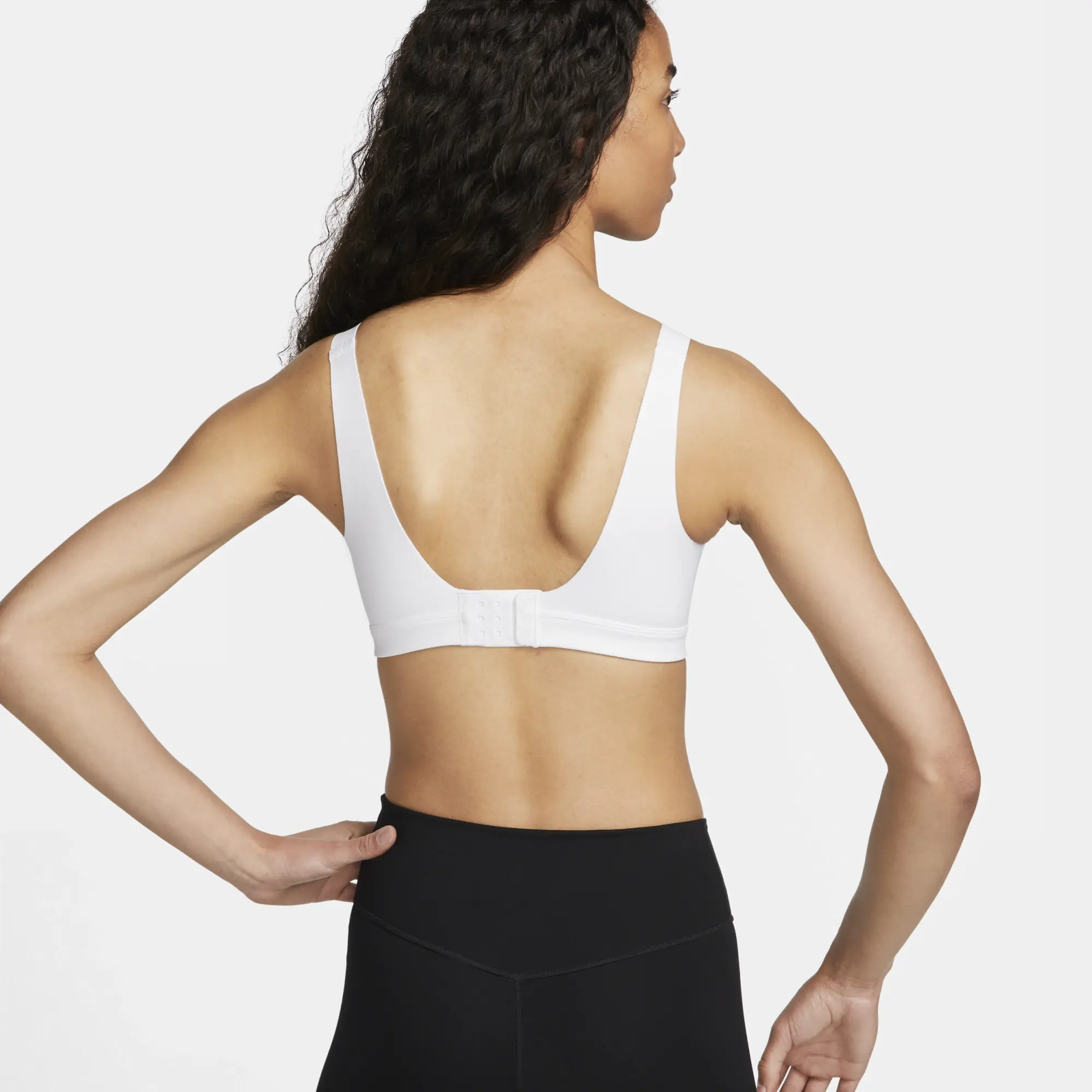 Nike Alpha Women's High-Support Padded Adjustable Sports Bra - White - Recycled Polyester Minimum