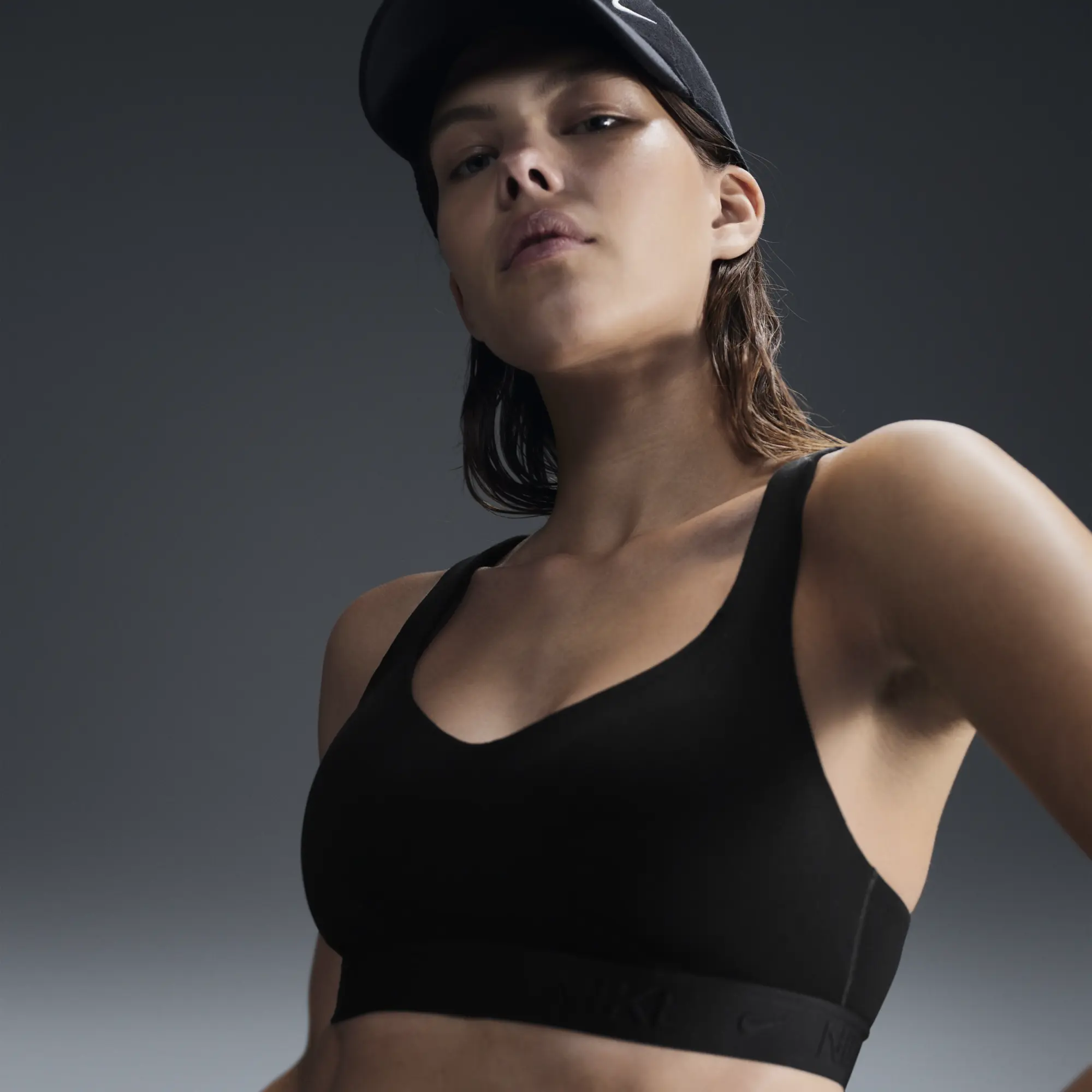Nike Indy High-Support Women's Padded Adjustable Sports Bra - Black - Recycled Polyester Minimum