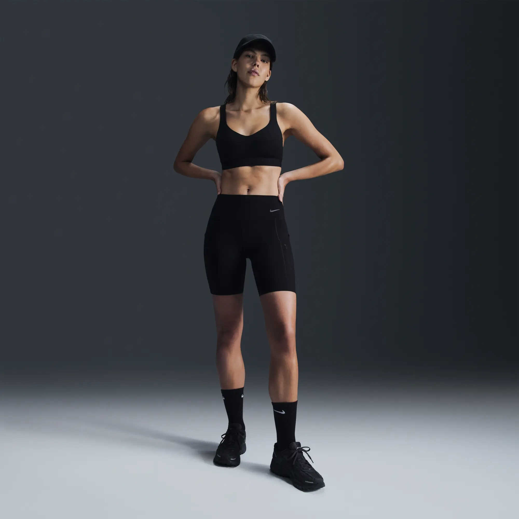 Nike Indy High-Support Women's Padded Adjustable Sports Bra - Black - Recycled Polyester Minimum