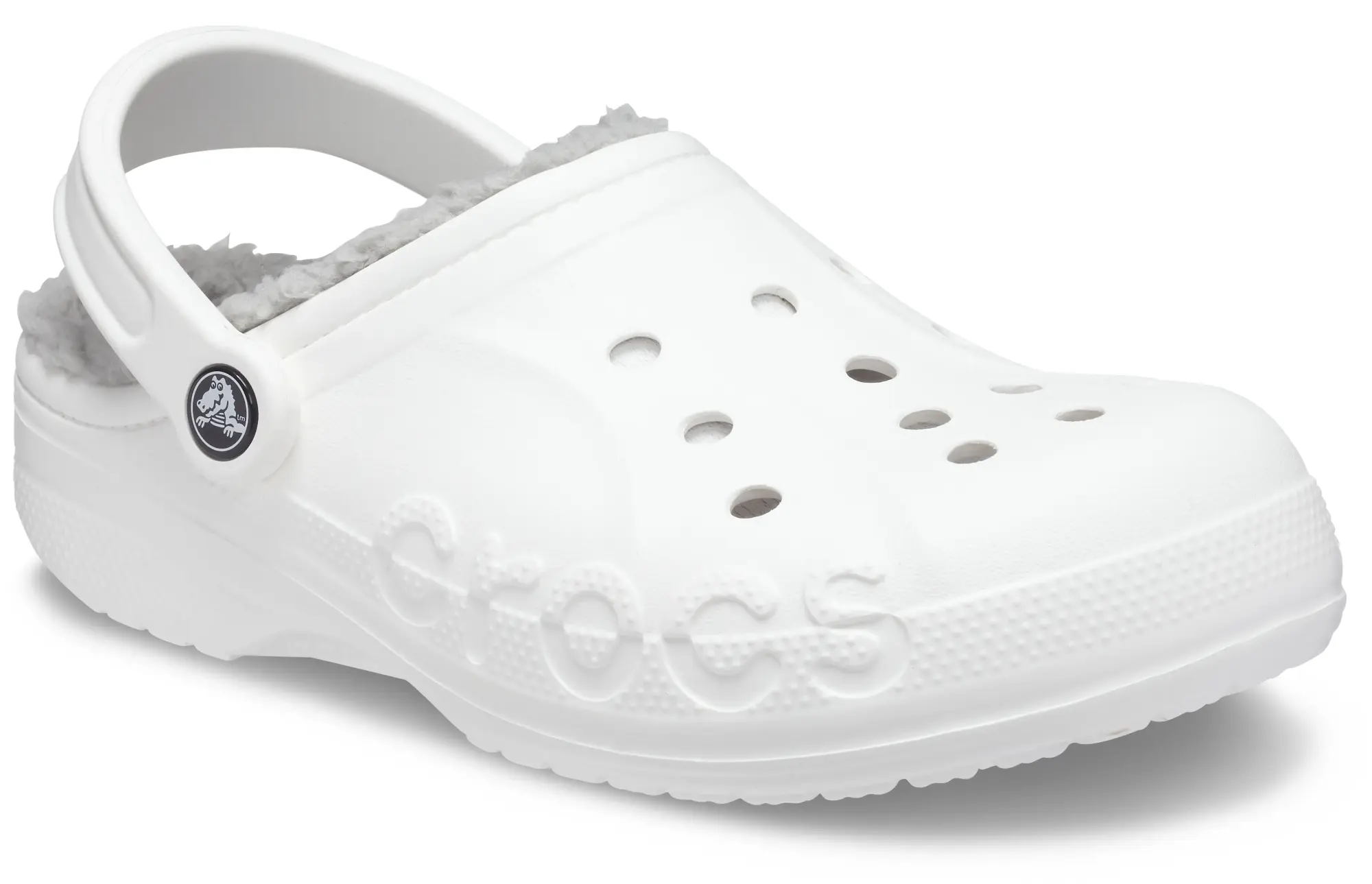 Crocs | Unisex | Baya Lined | Clogs | White / Light Grey | M12