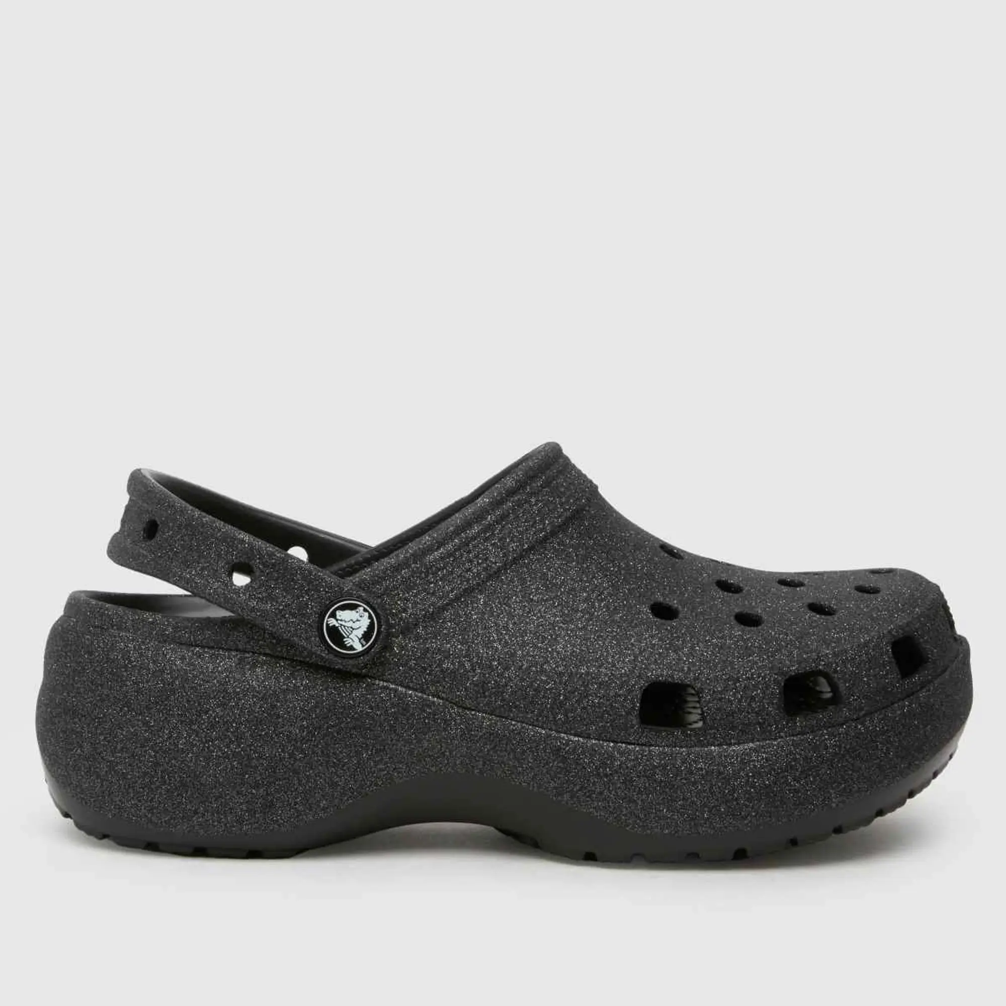 Crocs | Women | Classic Platform Glitter | Clogs | Black | 3