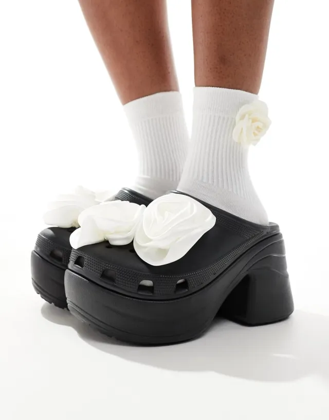 Crocs | Unisex | Siren Rosette | Clogs | Black | W9/M8 | 210367001