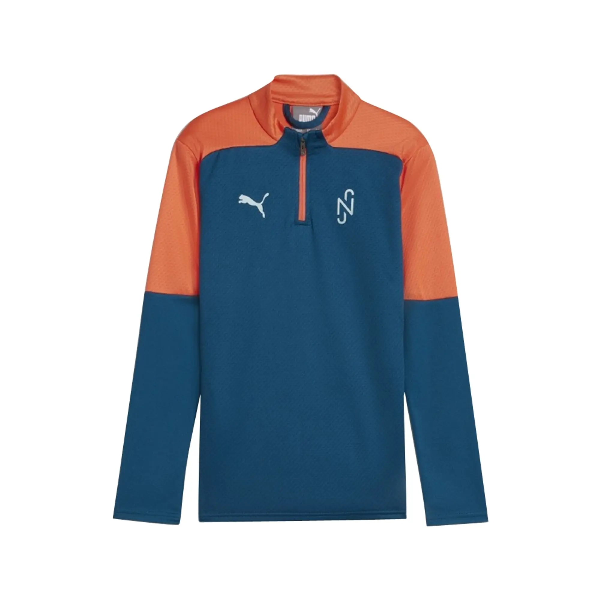 Neymar JR 1/4 Zip Top (Ocean Tropic) - Kids Blue Size: 7-8 Brazil Made By: Puma