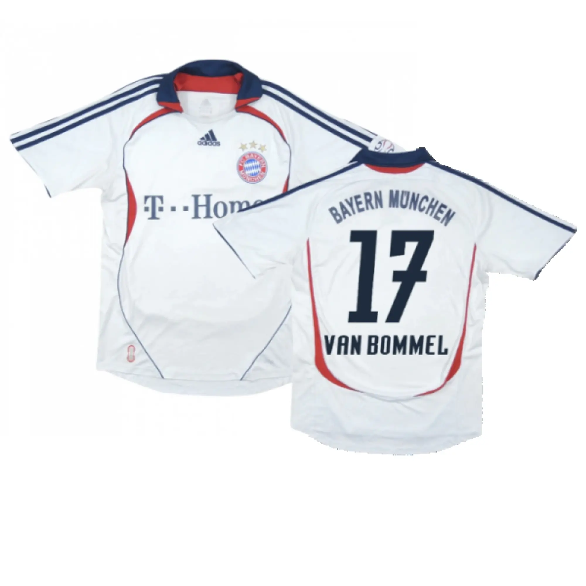 Bayern Munich 2006 08 Away Shirt M Good Van Bommel 17 Men s White Made By Adidas 374776 FOOTY.COM