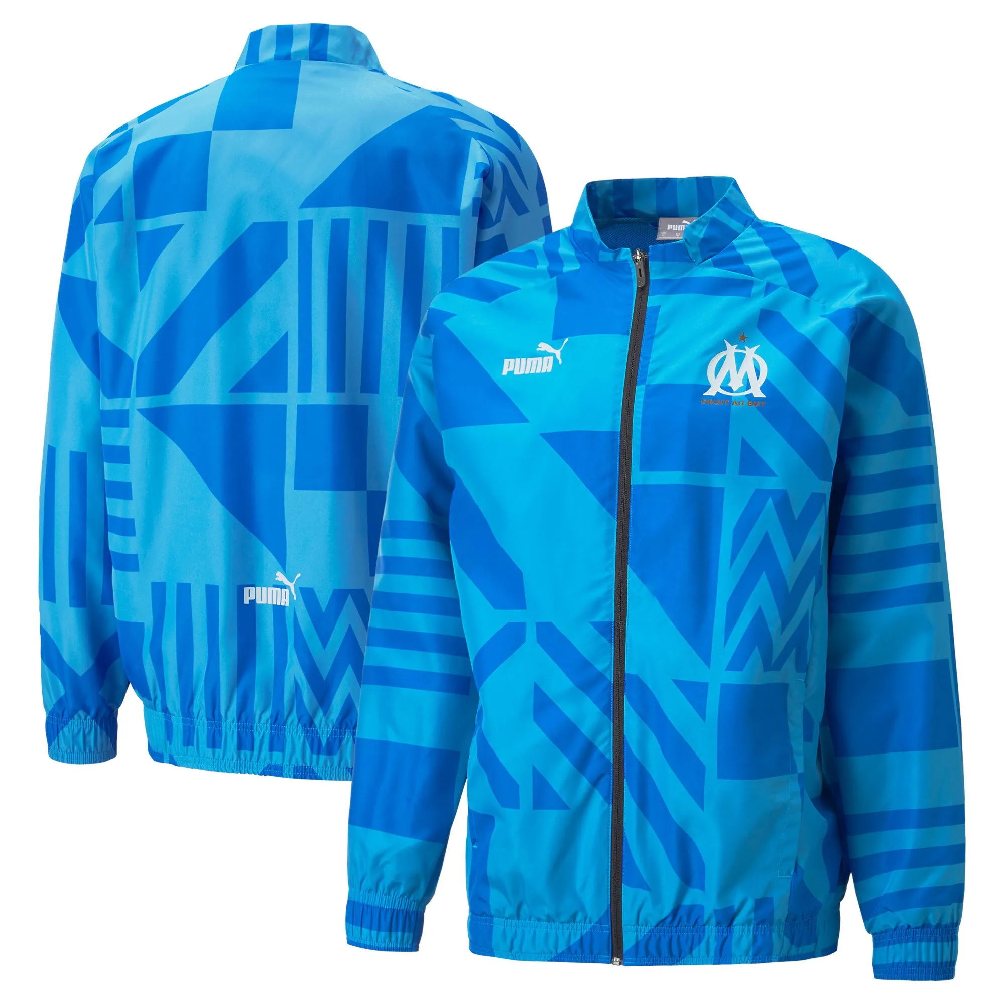 Marseille Pre-Match Jacket (Blue) 2022-2023 Men's Size: Extra Large Made By: Puma