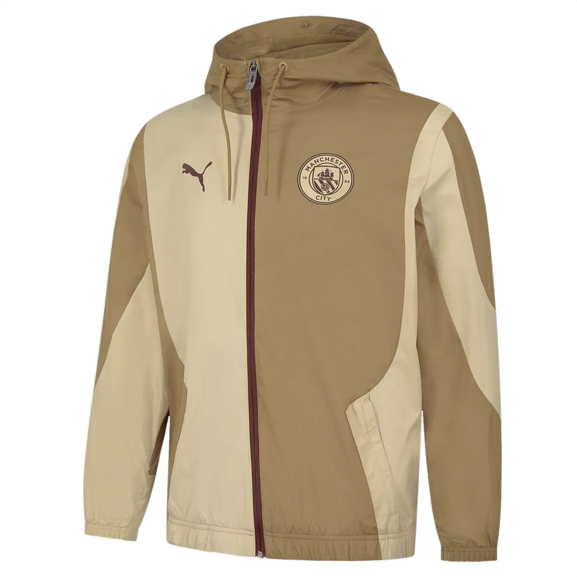 Man City Prematch Woven Jacket (Toasted) 2023-2024 Men's Grey Manchester City Made By: Puma