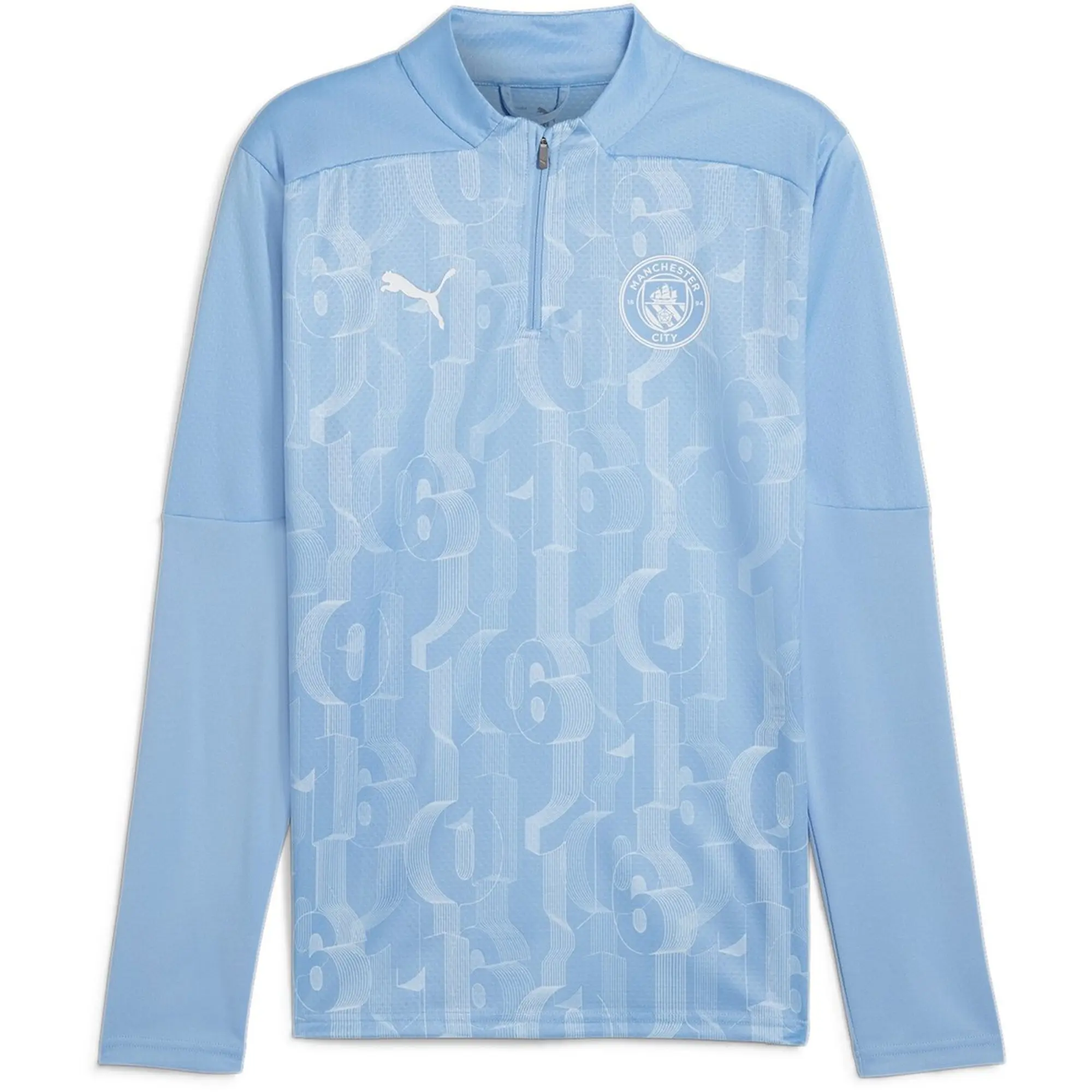 Man City Prematch 1/4 Zip Top (Blue) 2024-2025 Men's Size: Small Manchester City Made By: Puma