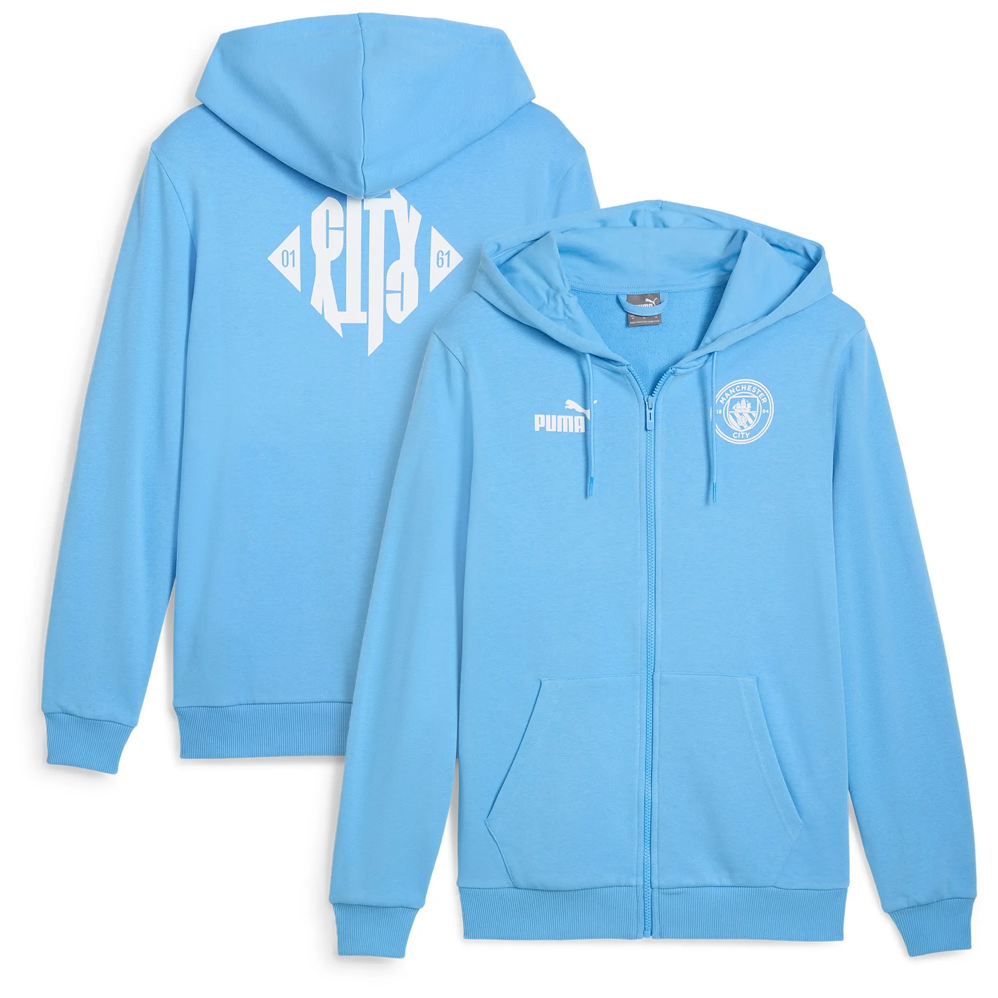 Man City ftblCulture Hooded Sweat Jacket (Blue) 2024-2025 Men's Manchester City Made By: Puma