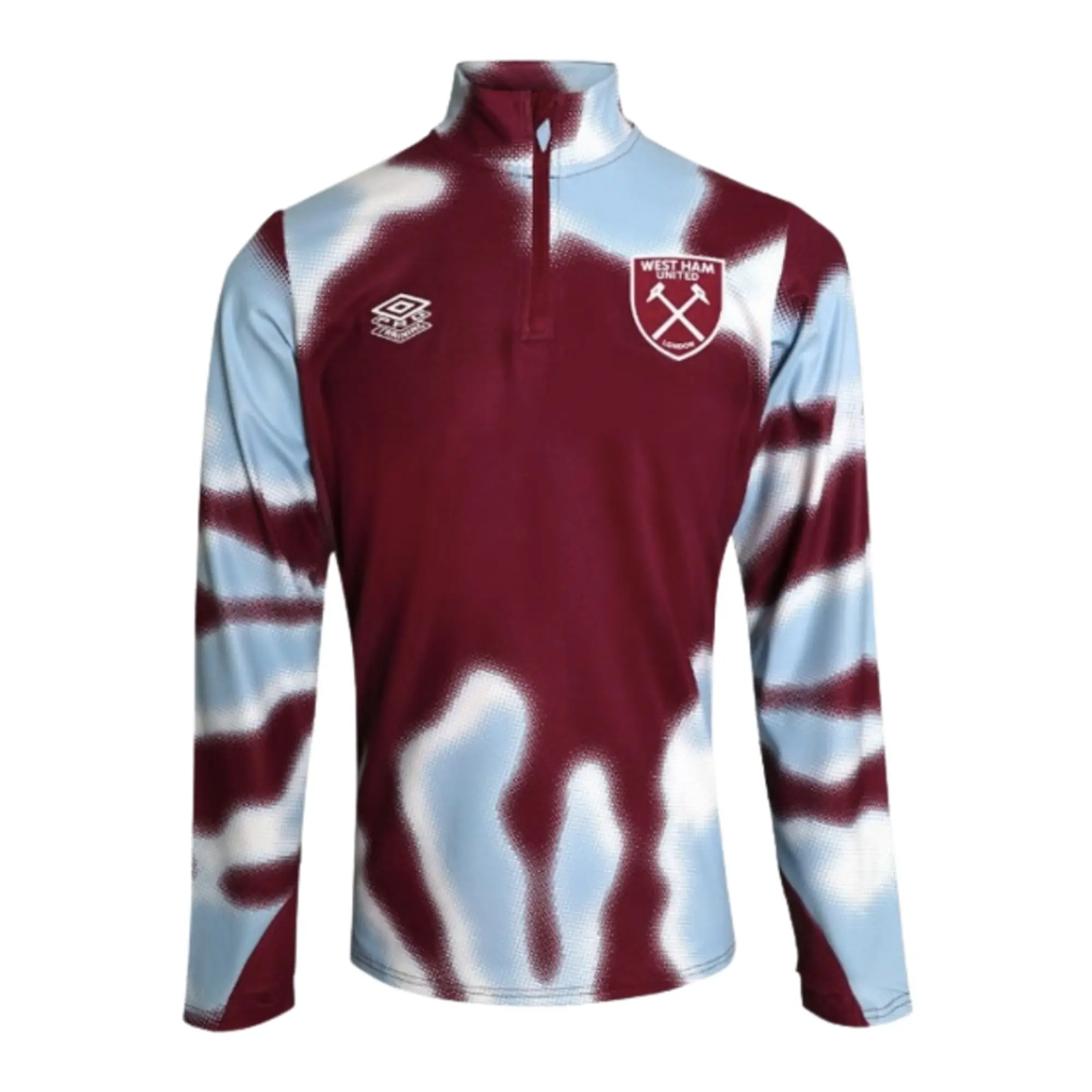 West Ham Warm Up Mid Layer (Claret/Blue) 2024-2025 Men's Made By: Umbro