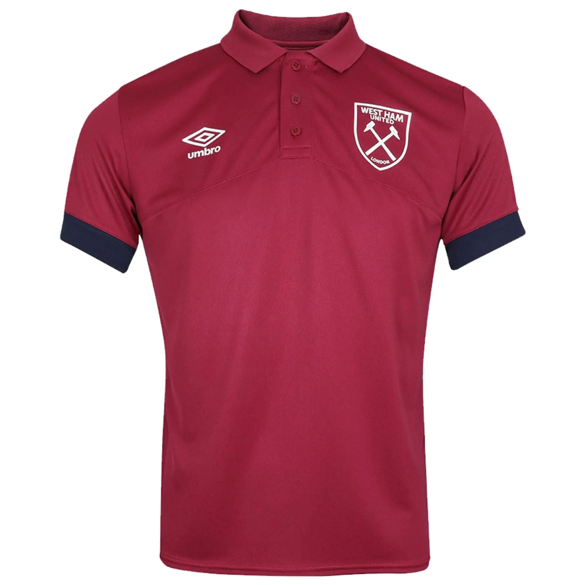 West Ham Poly Polo Shirt (Red Plum) - Kids 2022-2023 Made By: Umbro