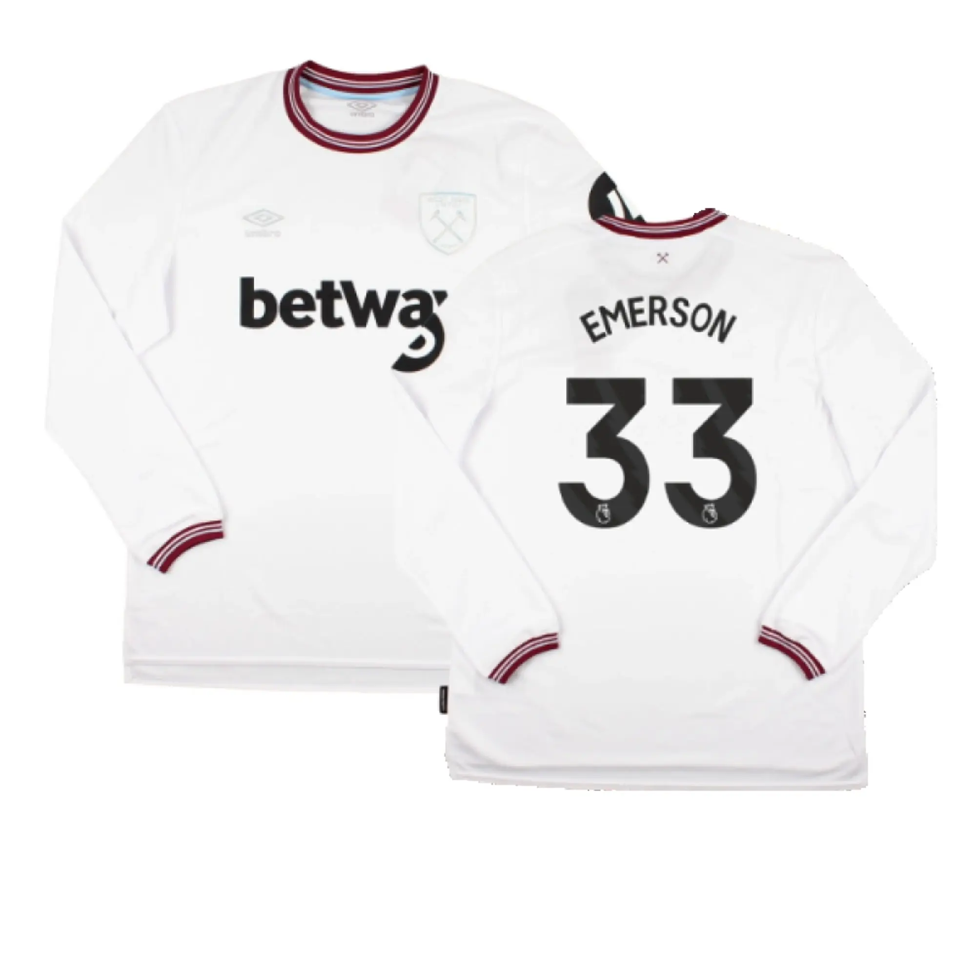 Umbro West Ham United Mens LS Away Shirt 2023/24