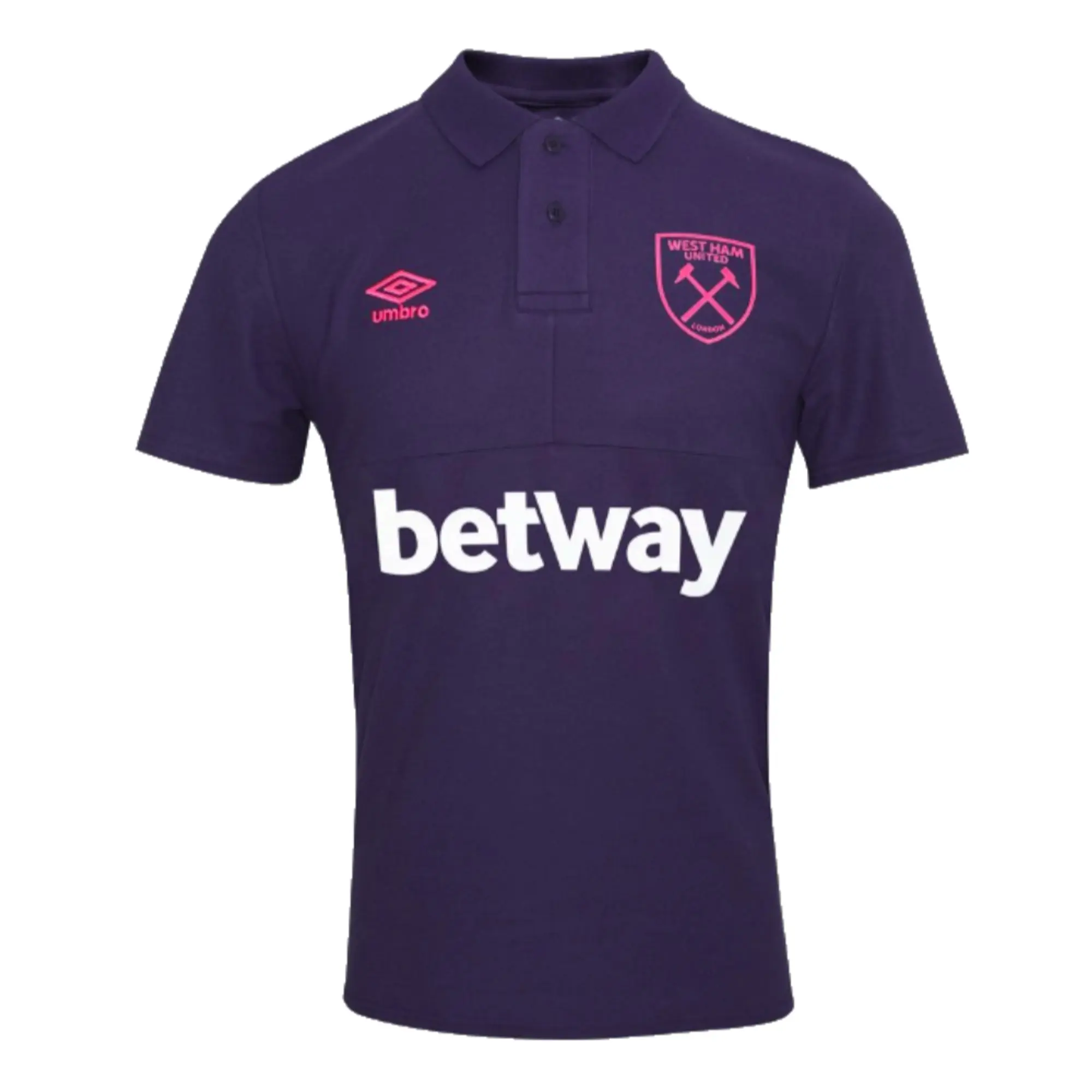 West Ham CVC Polo Shirt (Austral Aura) 2023-2024 Men's Purple Made By: Umbro