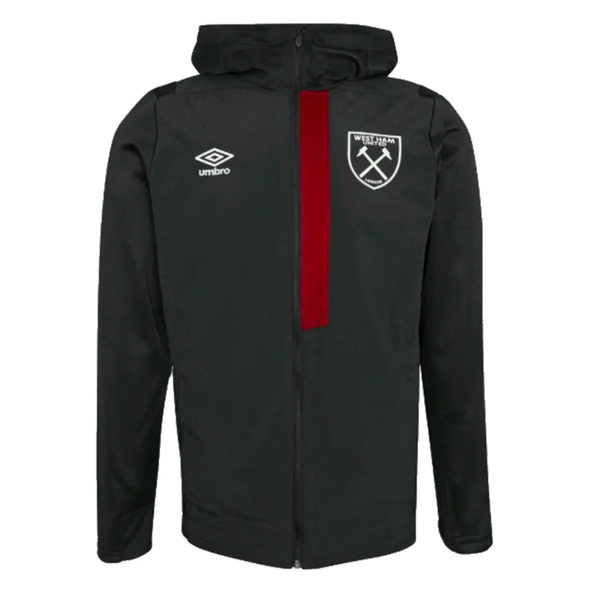 West Ham Hooded Jacket (Black) 2023-2024 Men's Made By: Umbro