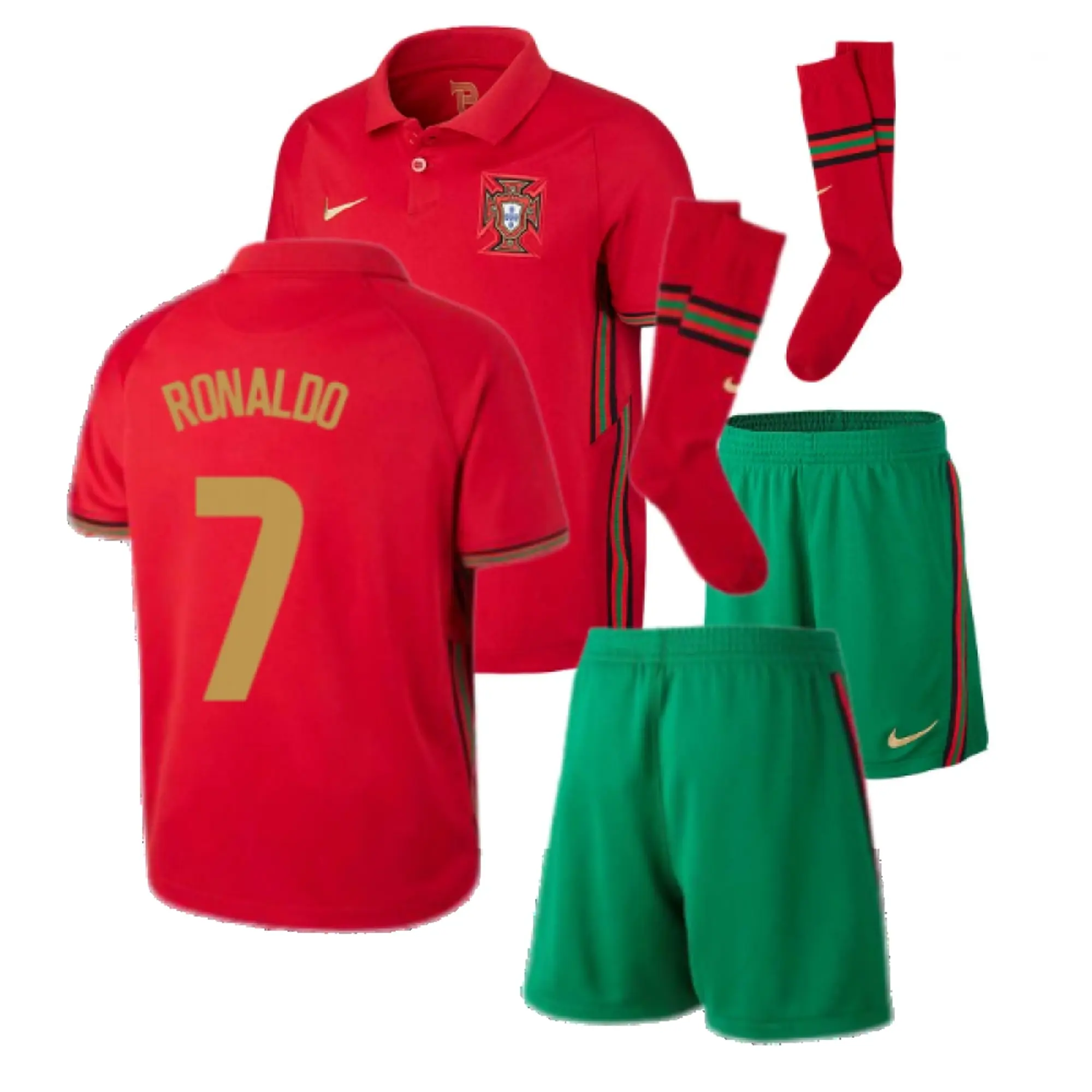 Nike Portugal Boys SS Home Mini Kit 2020