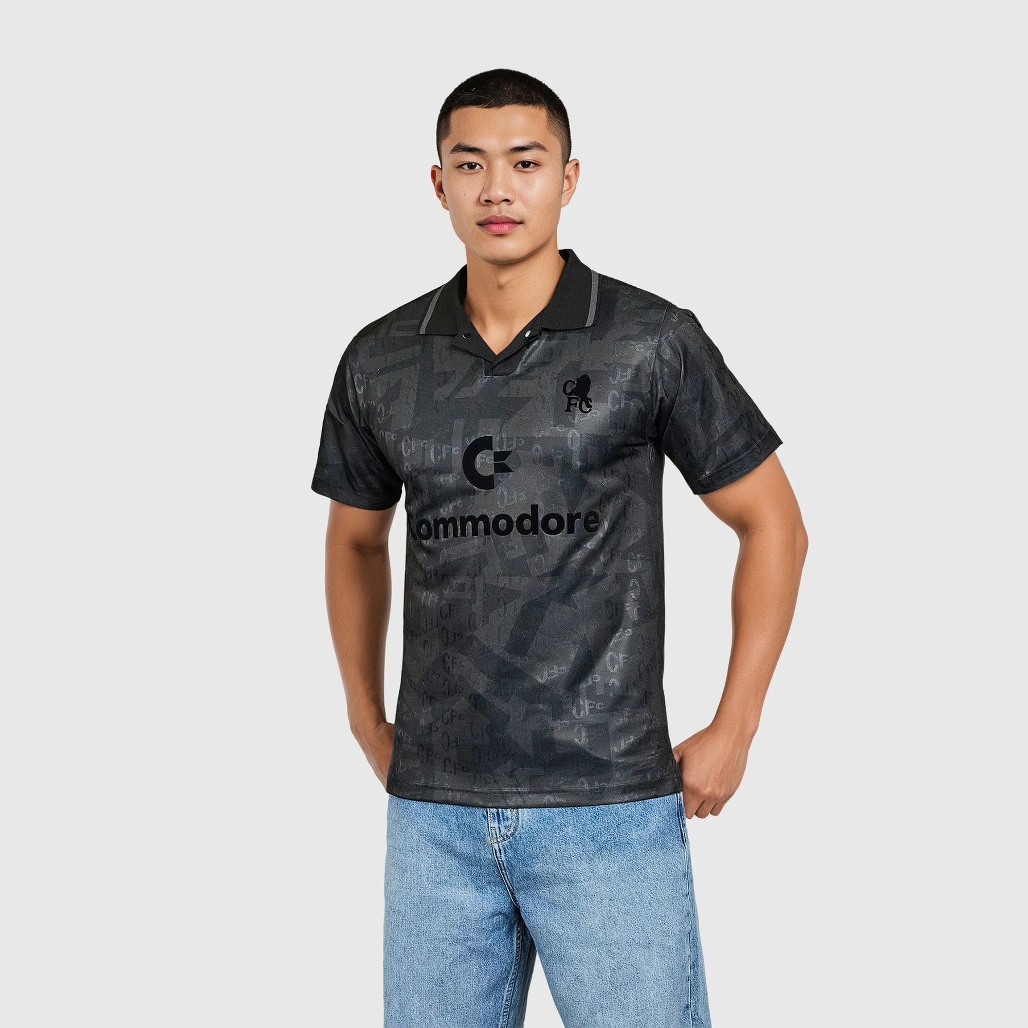 Chelsea 1992 Black Out Retro Football Shirt Men's Size: Medium Made By: Score Draw