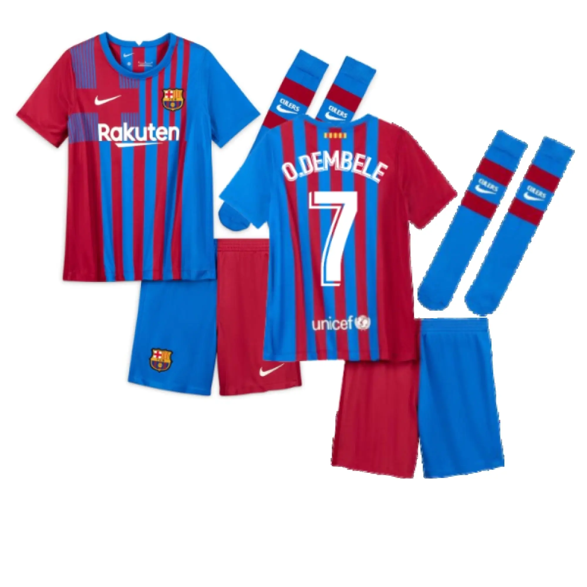 Nike Barcelona Kids SS Home Mini Kit 2021/22