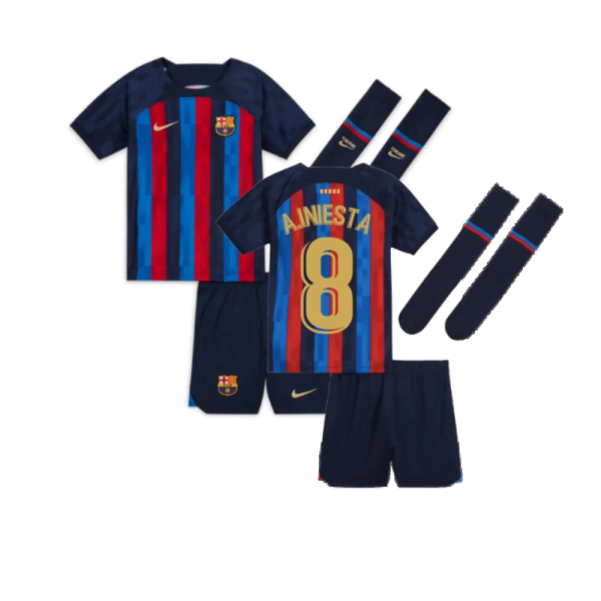 Nike Barcelona Mens SS Away Mini Kit 2022/23