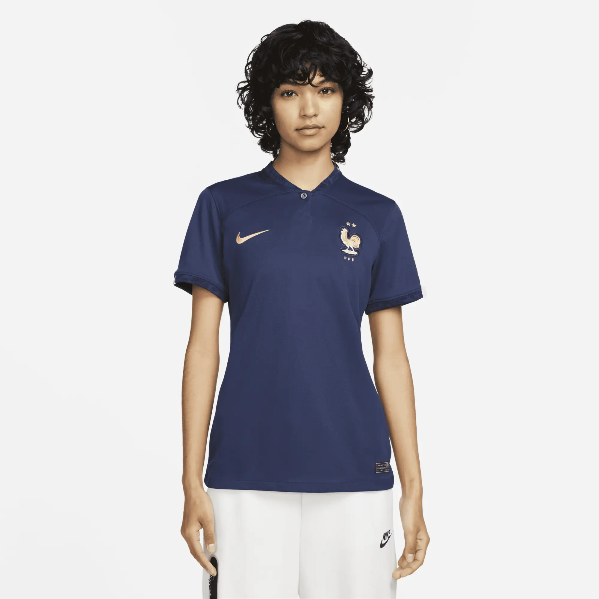 FFF 2022/23 Stadium Home Women's Nike Dri-FIT Football Shirt - Blue - Recycled Polyester