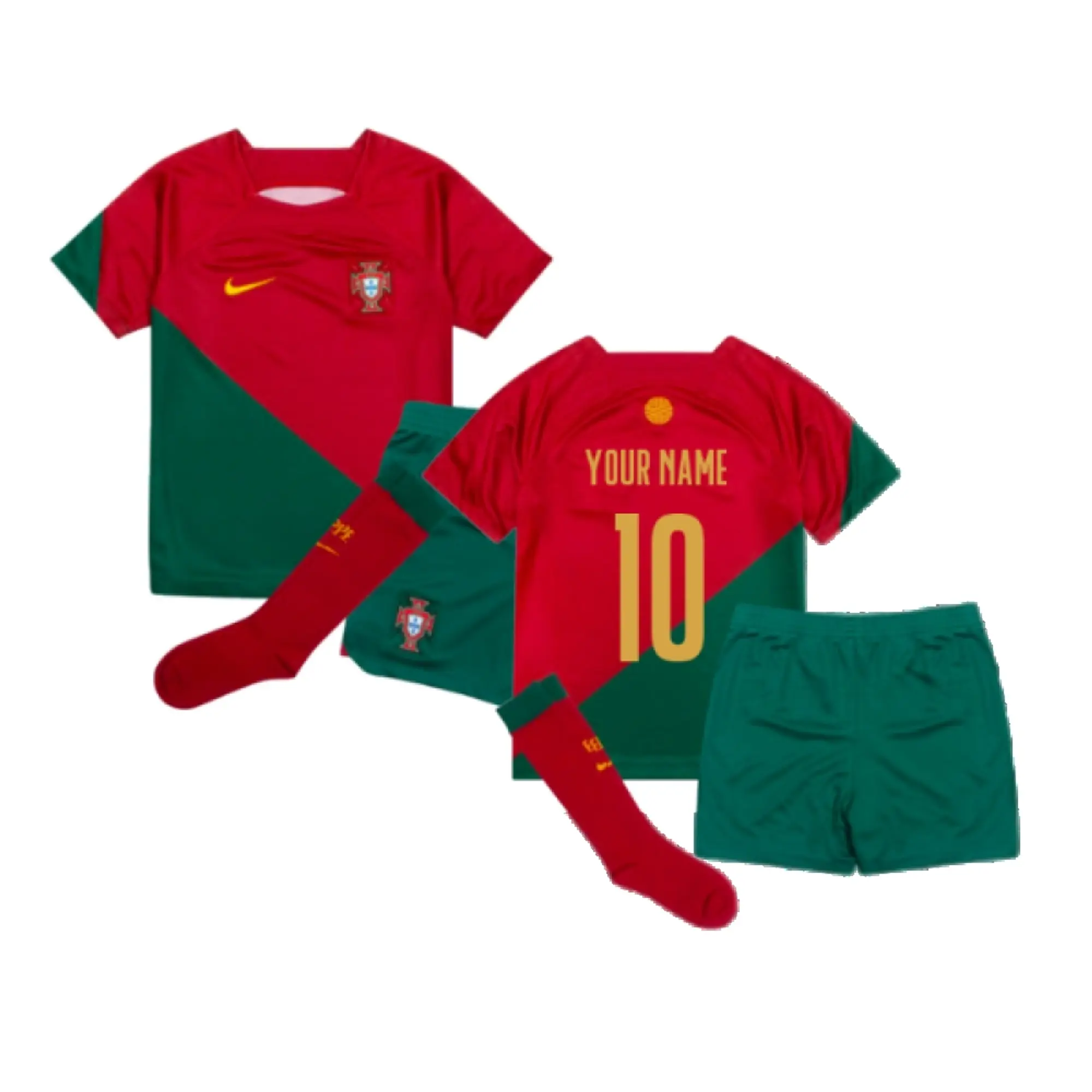 Nike Portugal Kids SS Home Mini Kit 2022