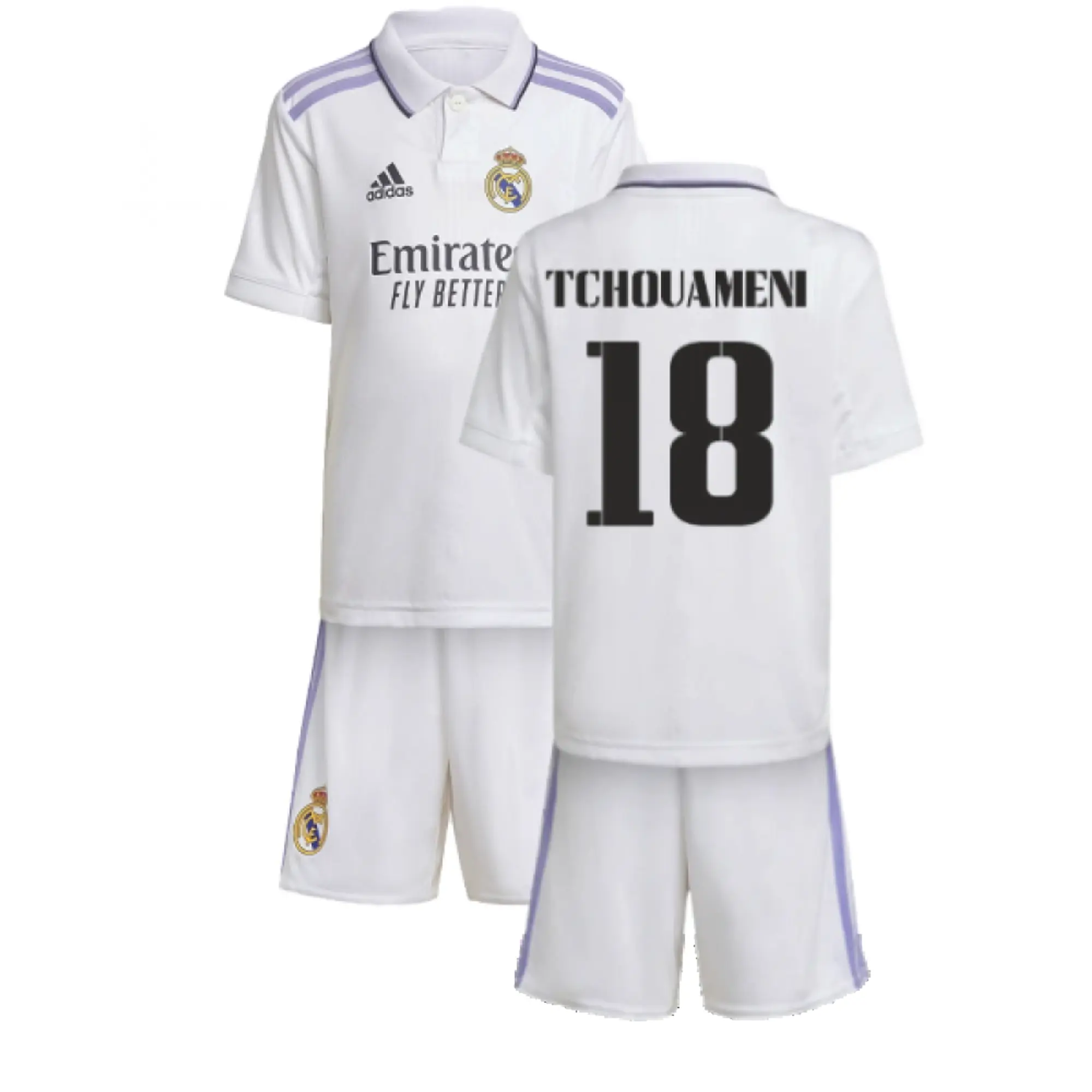 adidas Real Madrid Kids SS Home Mini Kit 2022/23