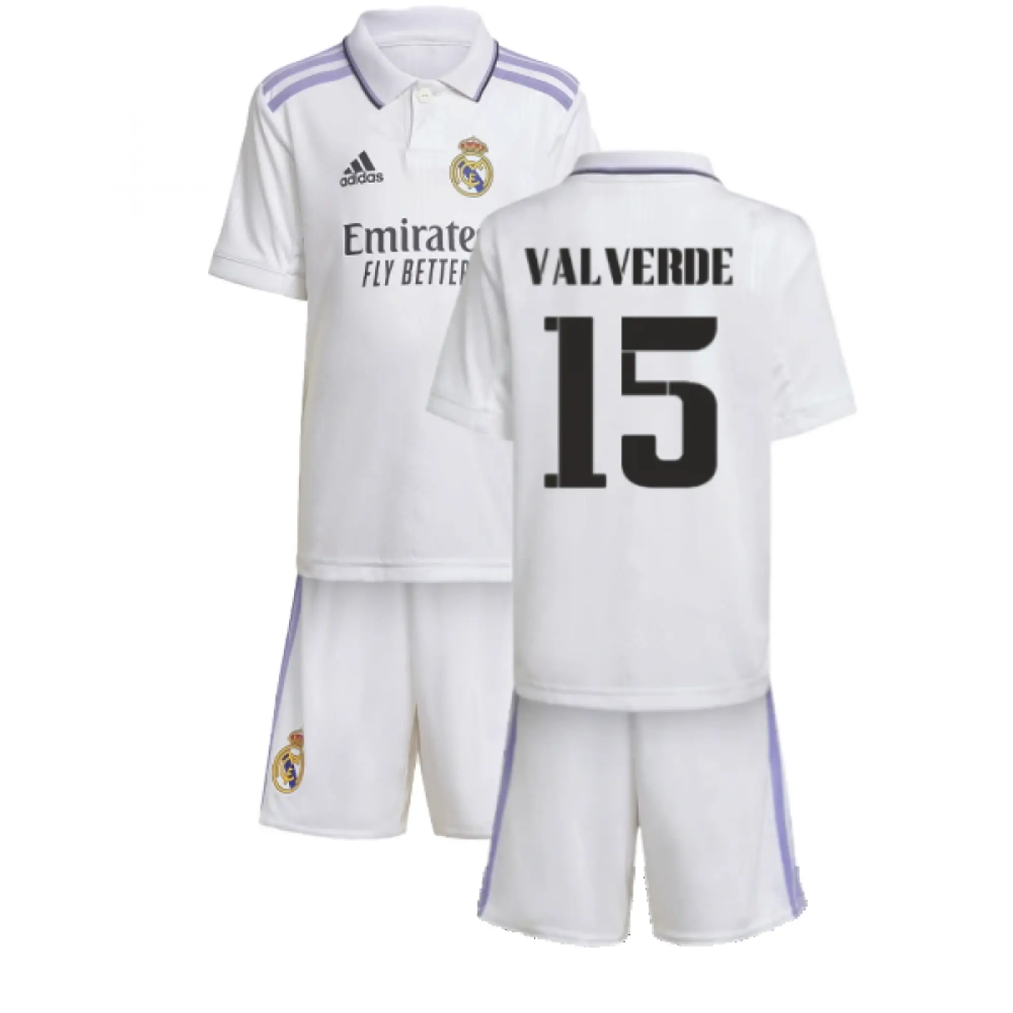 adidas Real Madrid Kids SS Home Mini Kit 2022/23