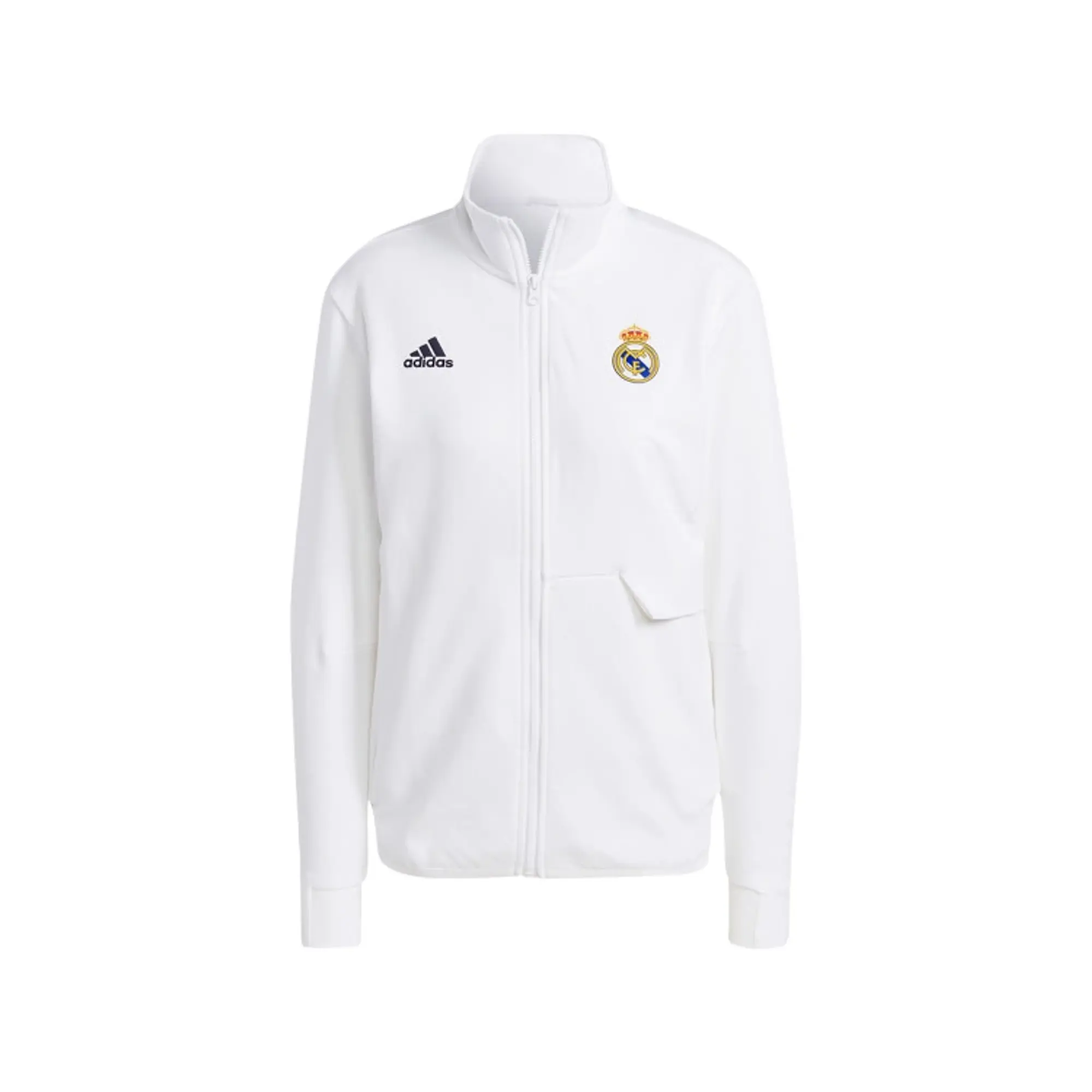 Real Madrid Anthem Jacket (White) - Ladies 2023-2024 Women's Size: Extra Small Made By: Adidas