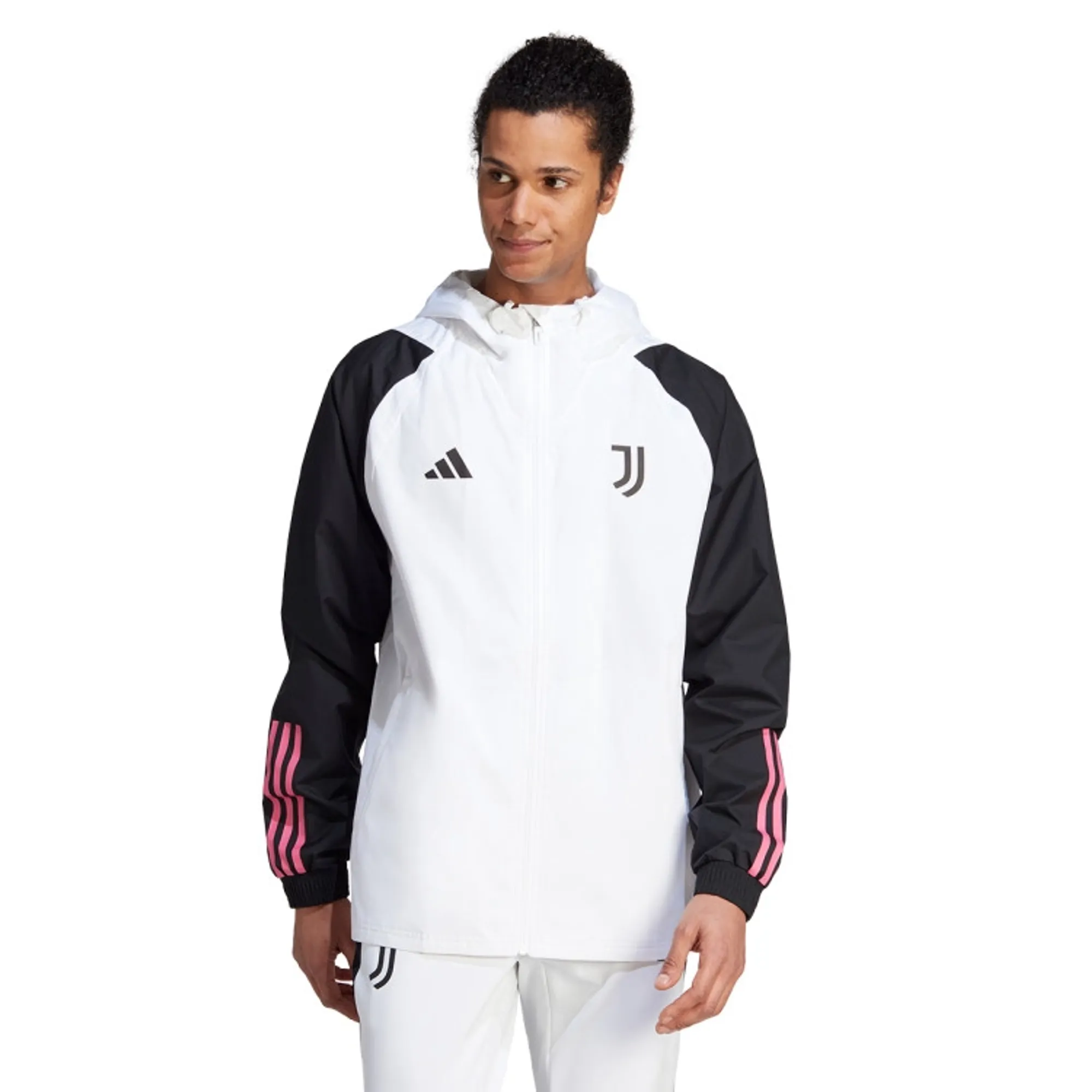 Juventus Allweather Jacket (White) 2023-2024 Men's Size: Medium Made By: Adidas