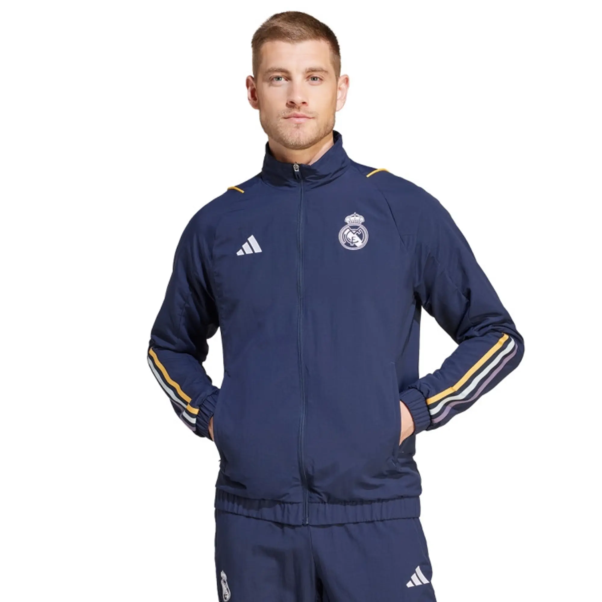 Real Madrid Presentation Jacket (Legend Ink) 2023-2024 Men's Navy Size: 3 Extra Large Made By: Adidas