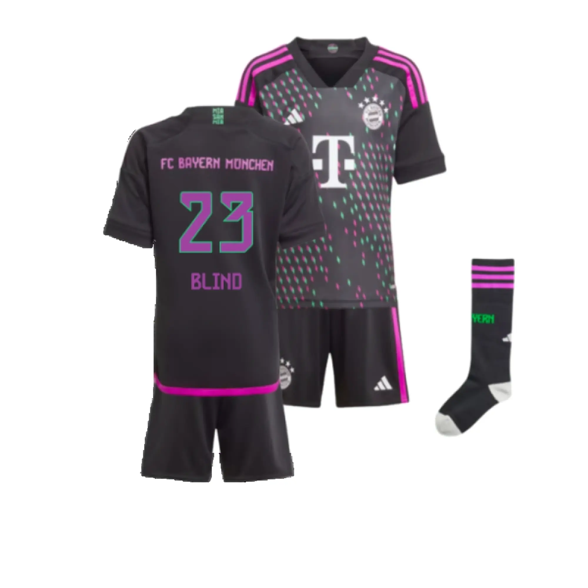 adidas Bayern Munich Kids SS Away Mini Kit 2023/24