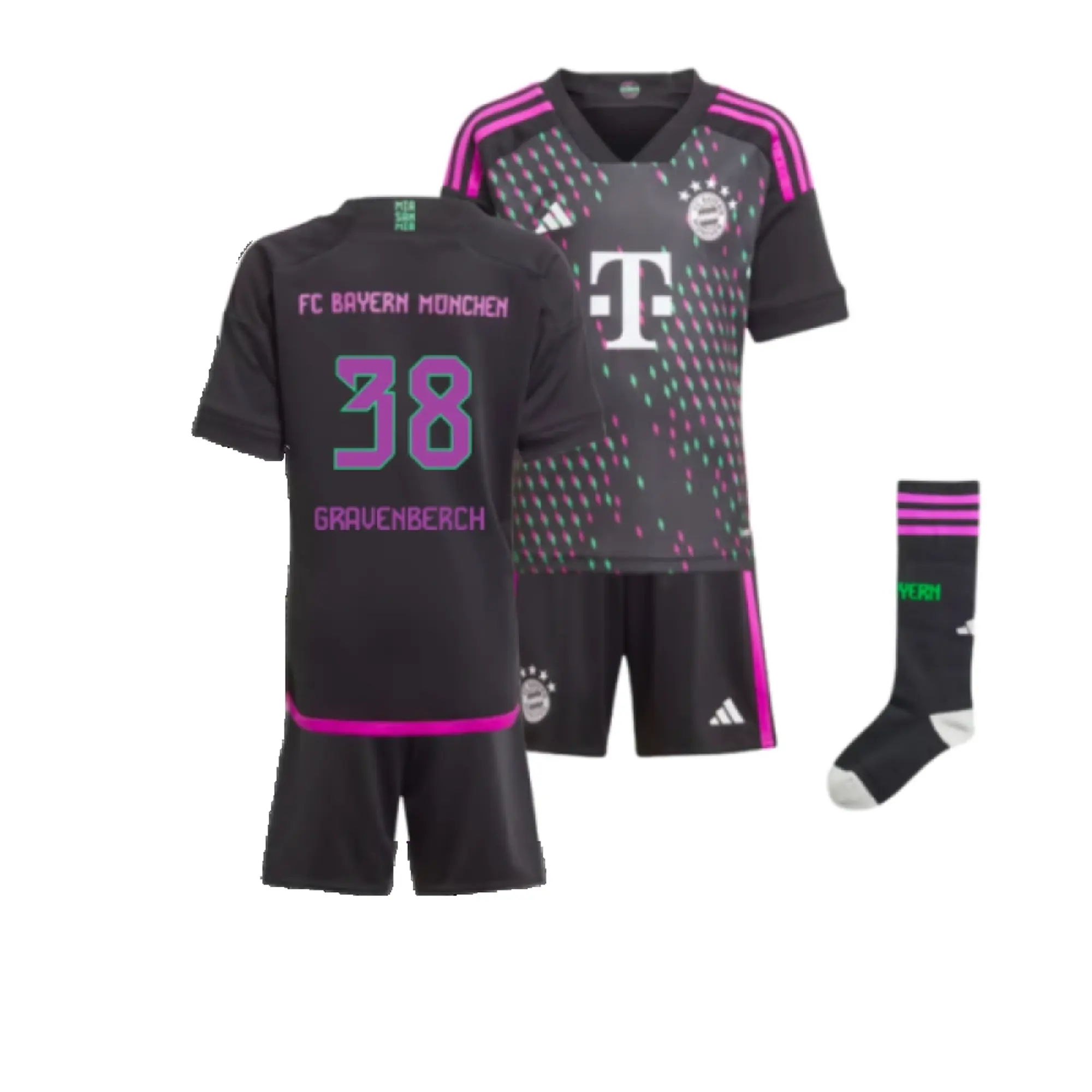 adidas Bayern Munich Kids SS Away Mini Kit 2023/24