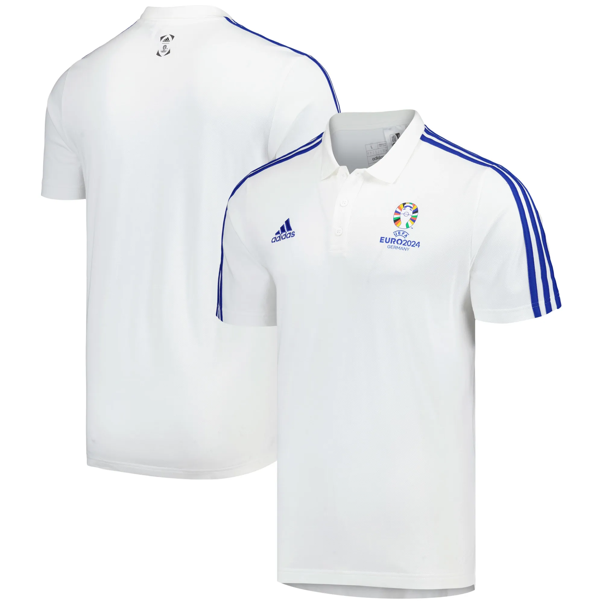 adidas EUR 2024 Official Emblem Polo Shirt (White) Men's
