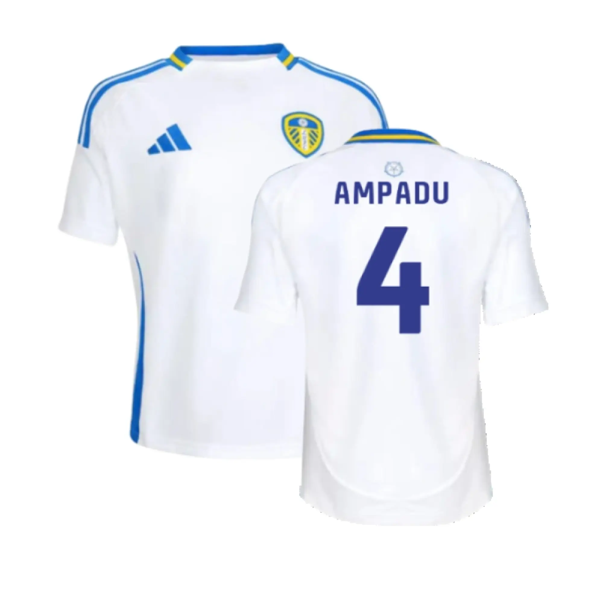adidas Leeds United Kids SS Home Shirt 2024/25