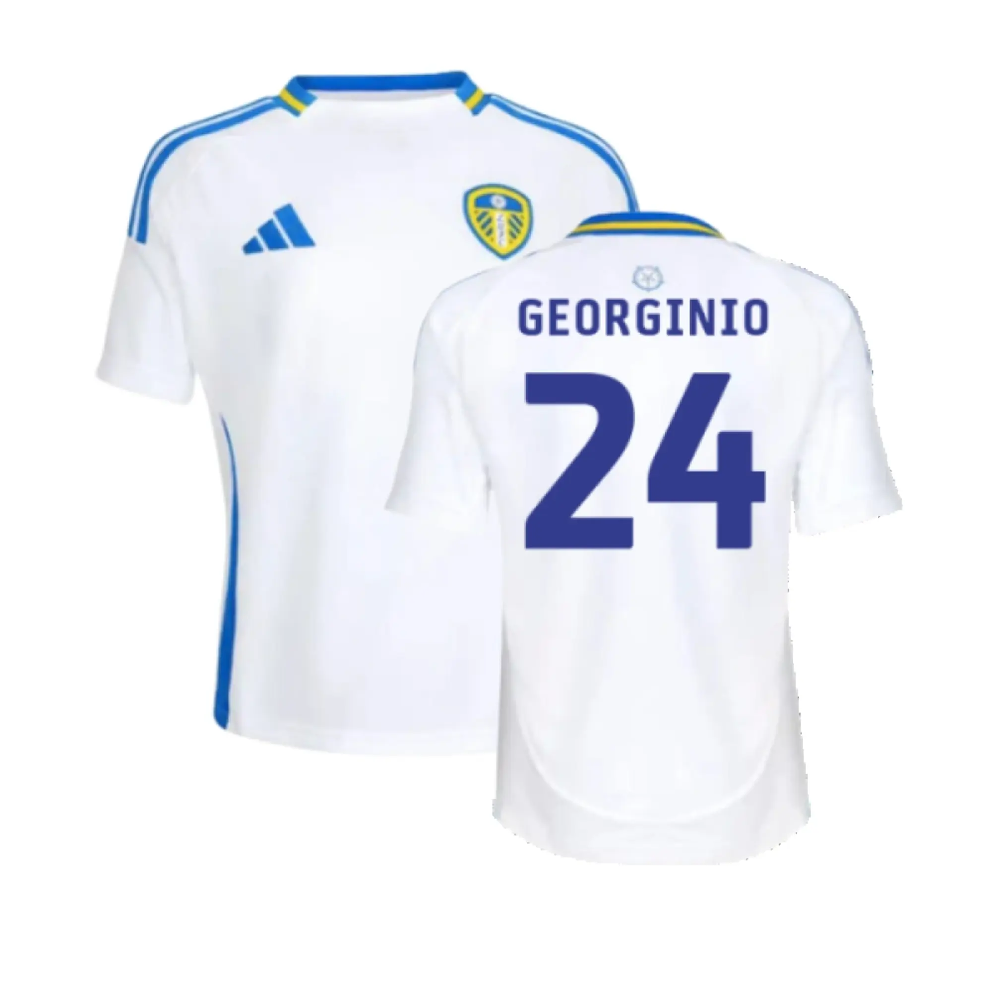 adidas Leeds United Kids SS Home Shirt 2024/25