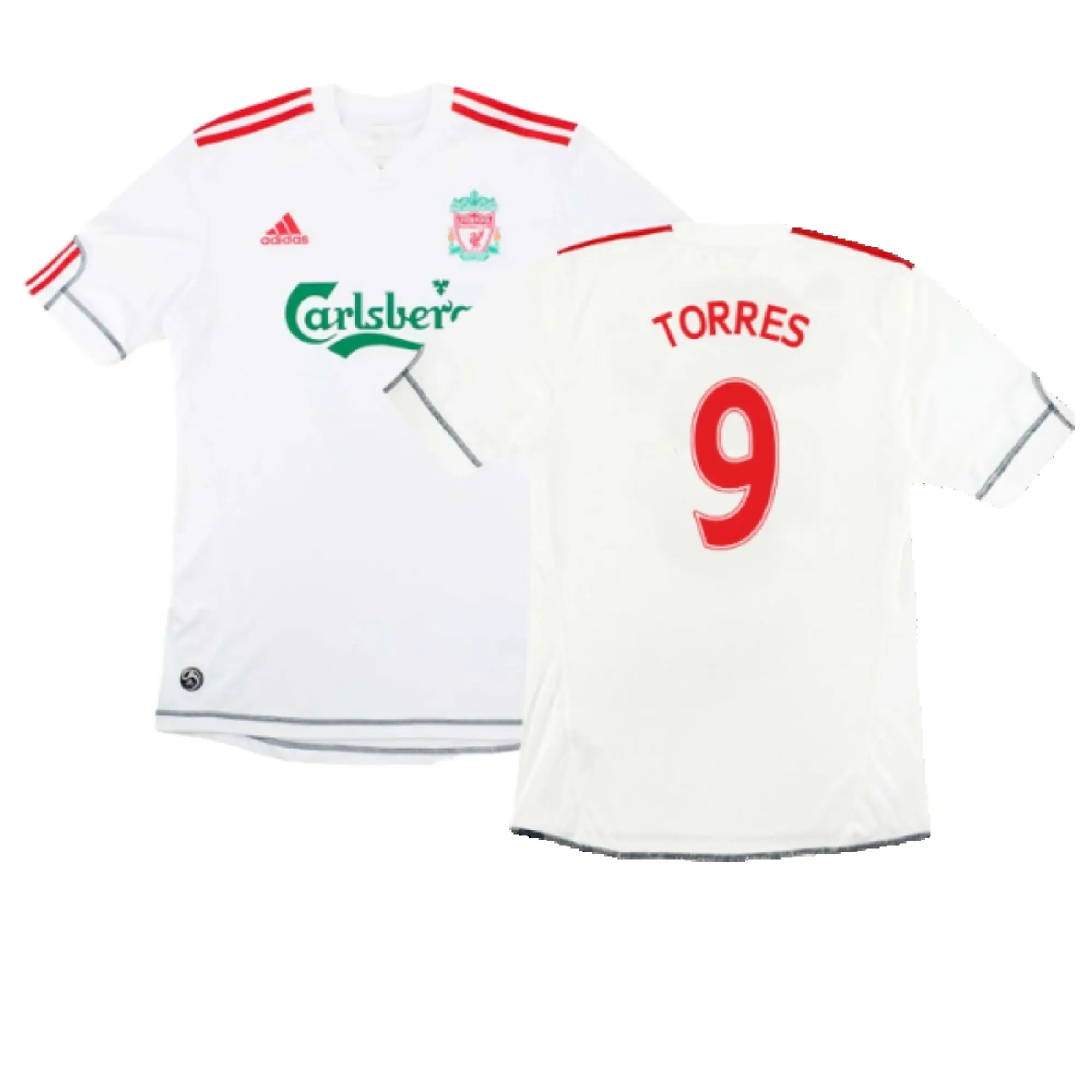 Liverpool 2009 10 Third Shirt 3XL Very Good Torres 9 Men s White Made By Adidas 395473 FOOTY.COM