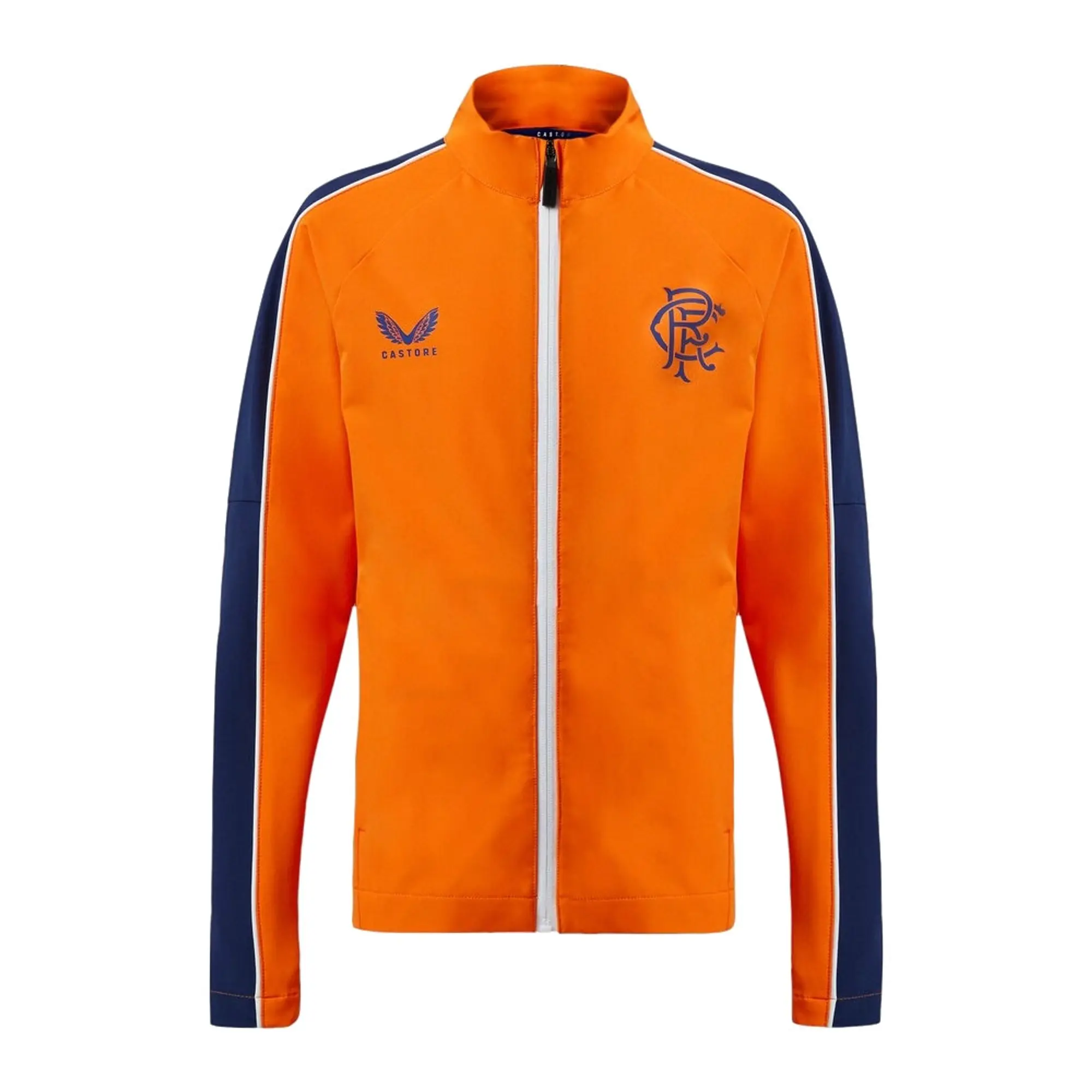 Rangers Anthem Jacket (Orange) - Kids 2022-2023 Made By: Castore