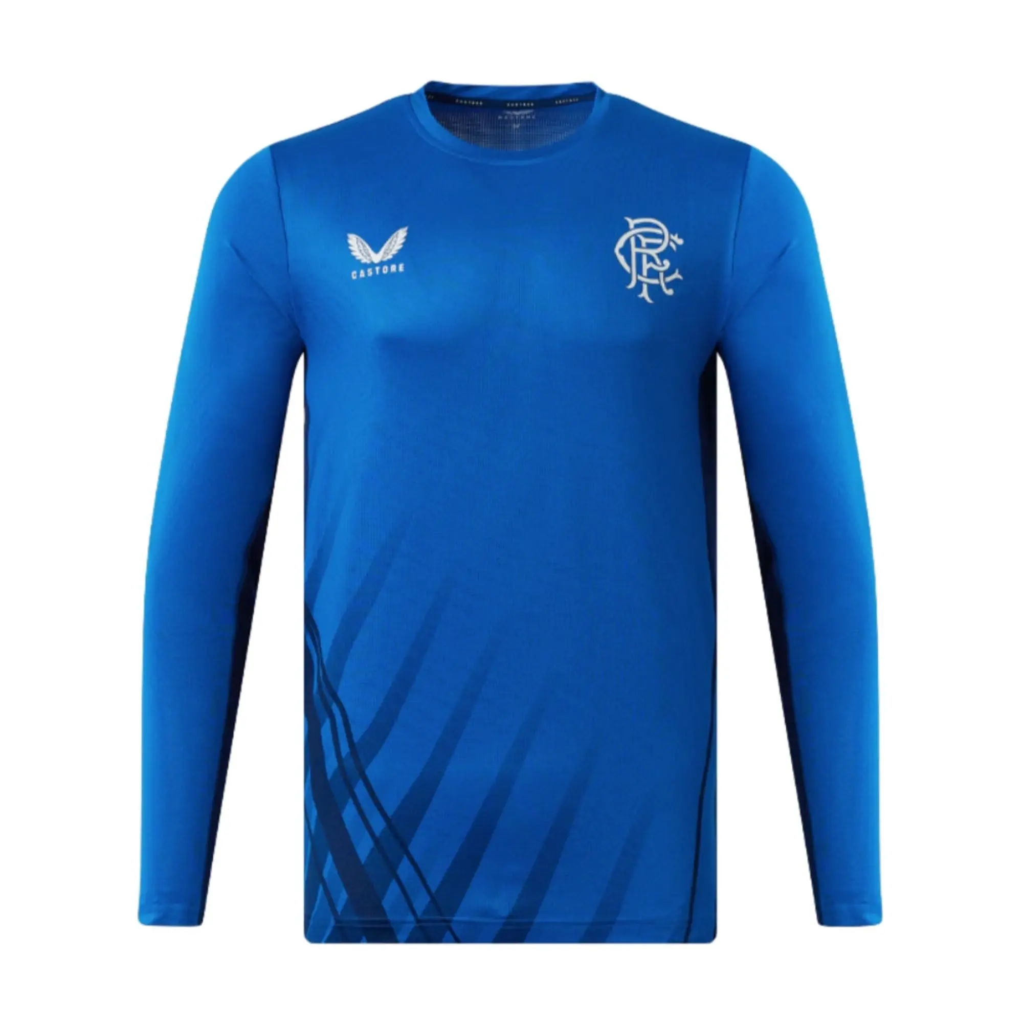 Rangers Long Sleeve Training Tee (Blue) 2022-2023 Men's Made By: Castore