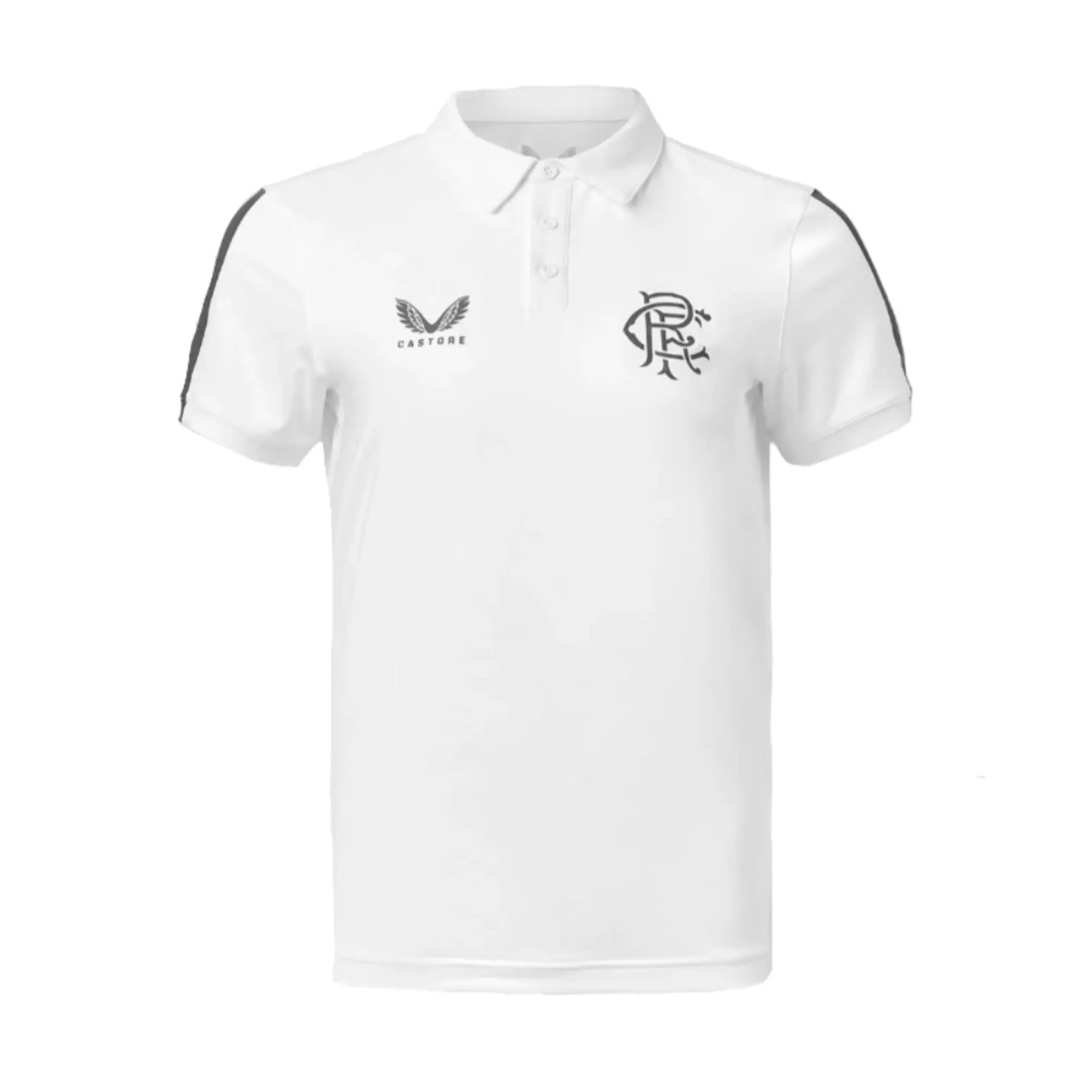 Rangers Travel Polo Shirt (White) 2022-2023 Men's Made By: Castore