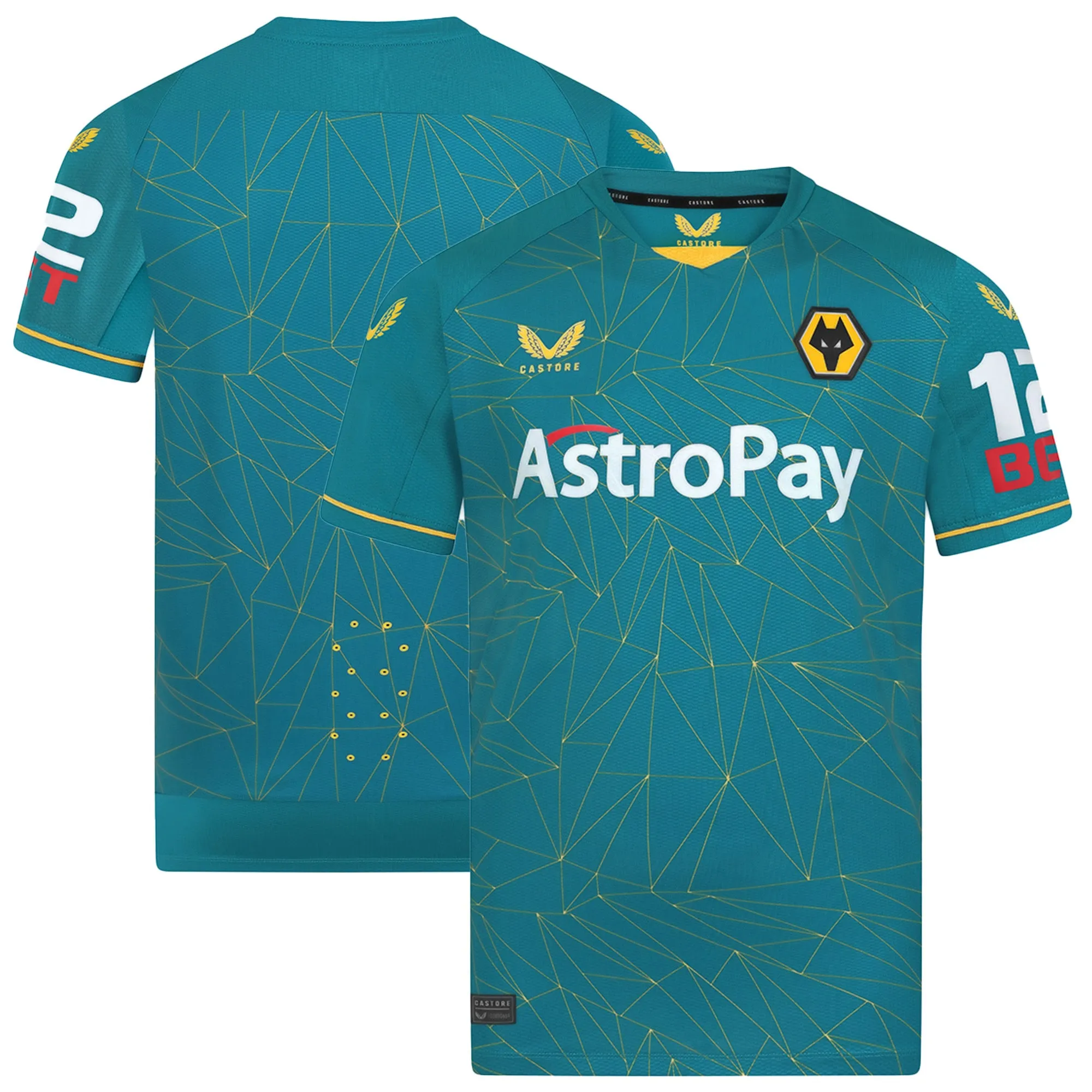 Castore Wolverhampton Wanderers Mens SS Away Shirt 2022/23