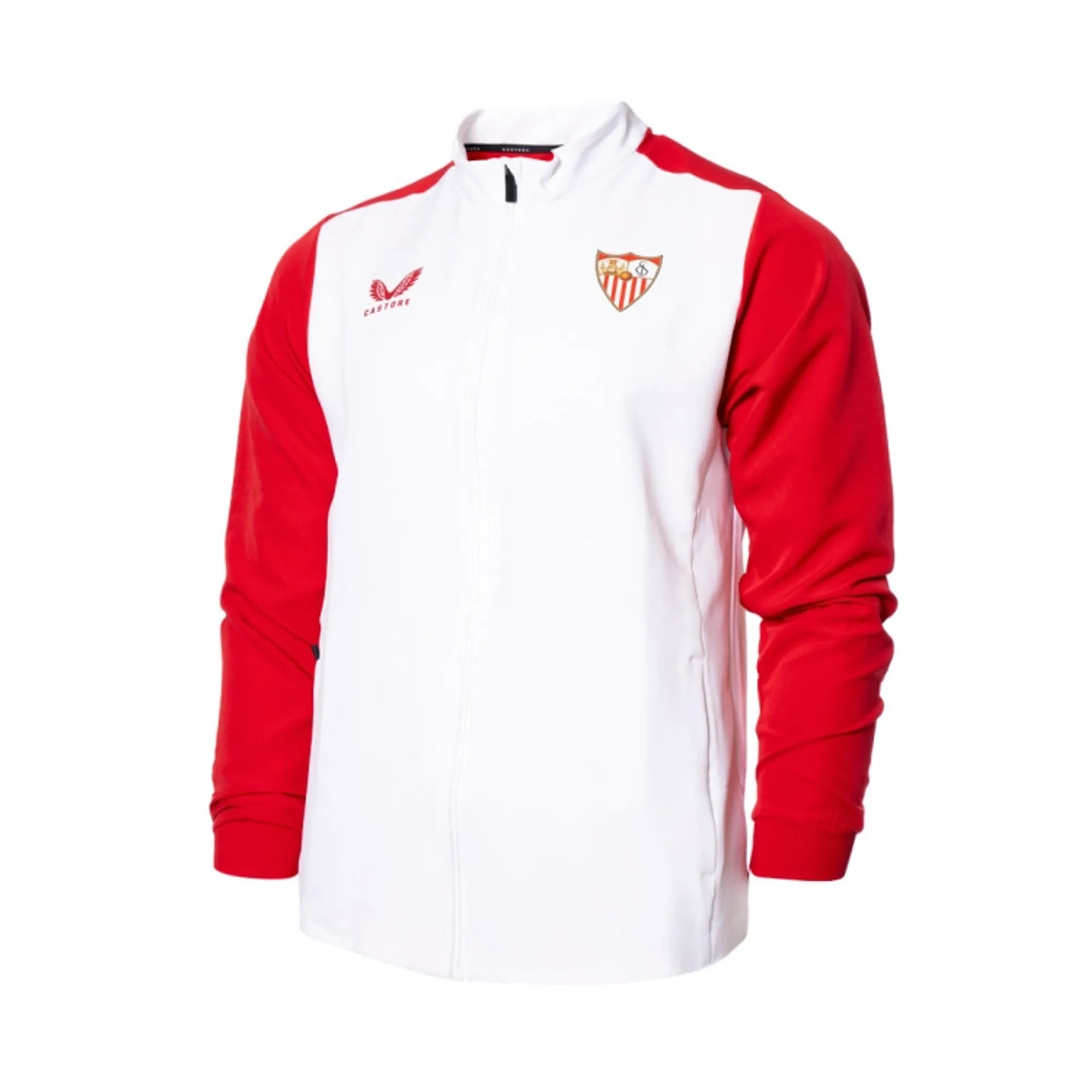 Sevilla Away Anthem Jacket (True Red) 2023-2024 Men's Made By: Castore