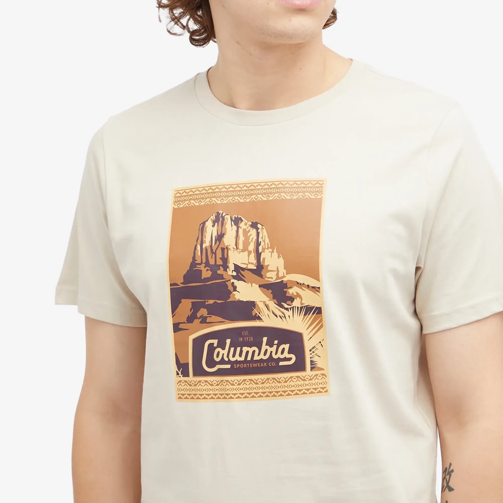 Asics Columbia Men's CSC Seasonal Logo T-Shirt Dark Stone Arid Trails