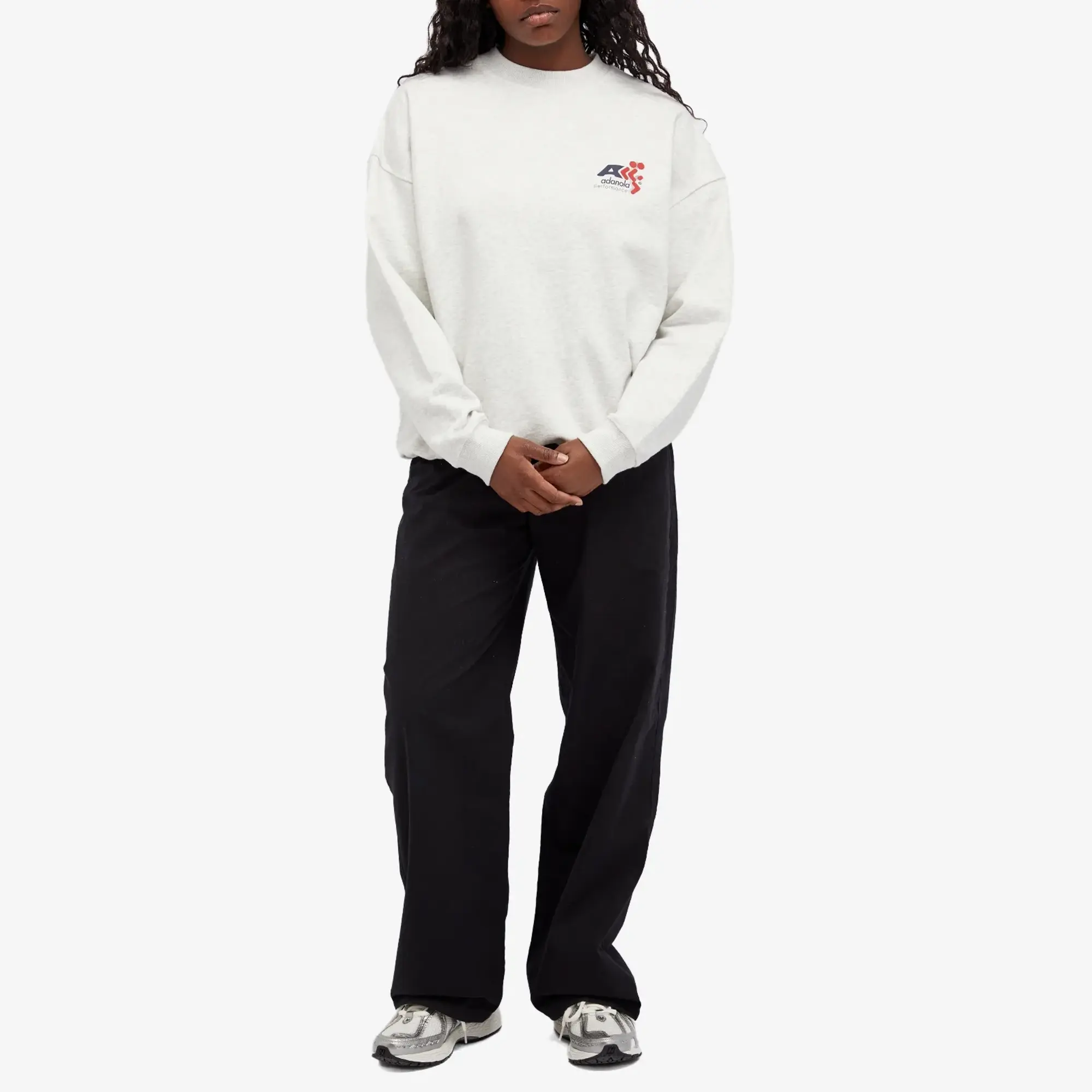 Adanola Women's Vintage Sports Oversized Sweatshirt Light Grey