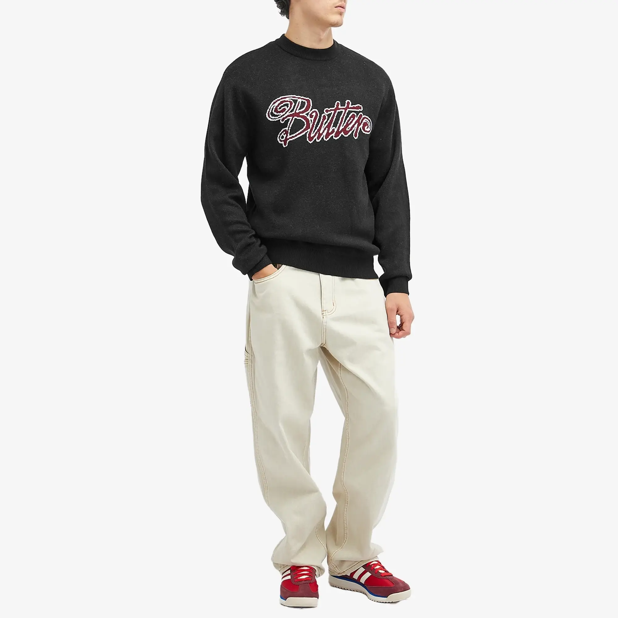Butter Goods Jive Knit Sweater Men Pullovers Black